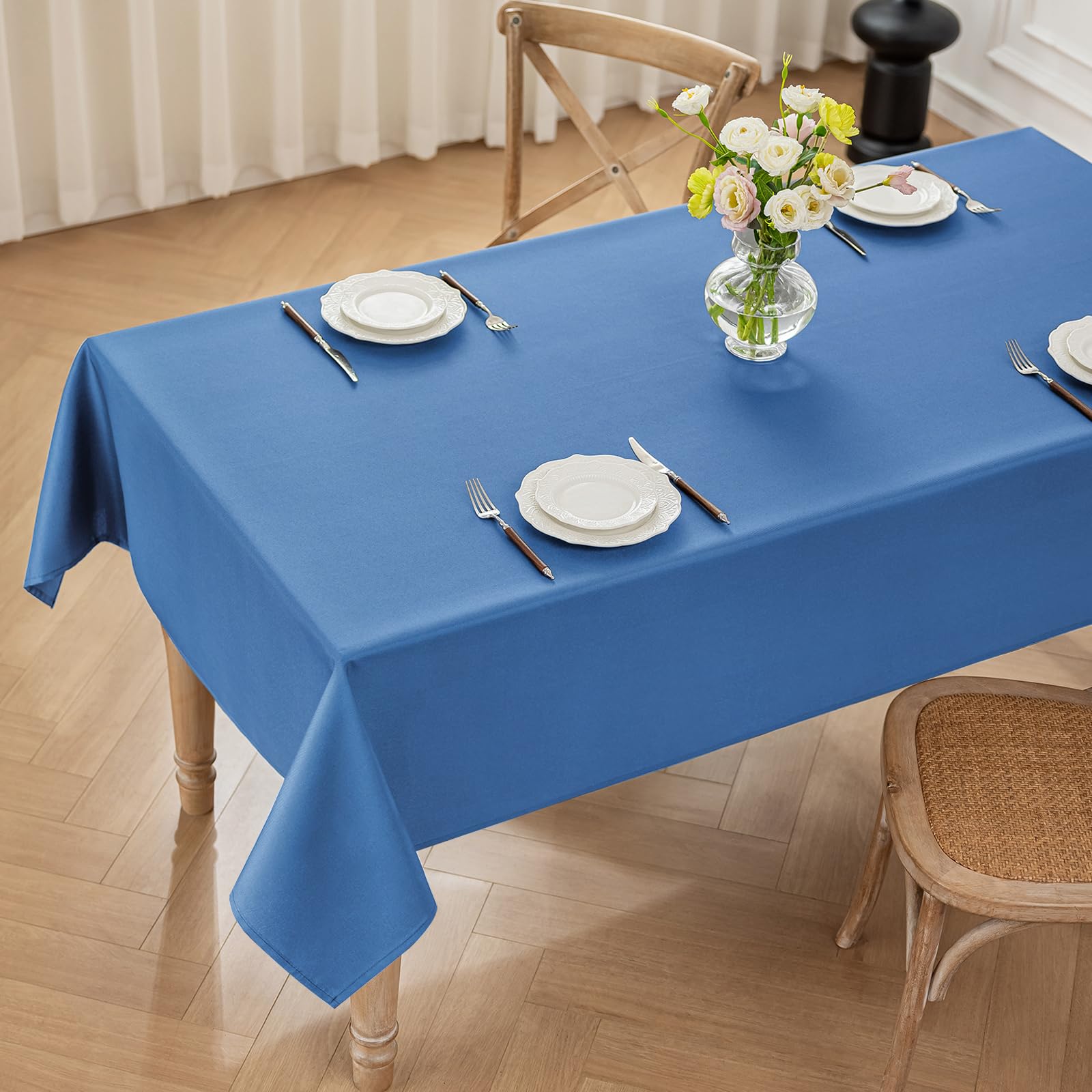 Moonooda Tischdecke, Tischdecken Abwaschbar 180g/㎡ Tischtuch aus Polyester Wasserabweisend mit Lotuseffekt, Dauerhaft Kratzfest für Wohnzimmer, Esszimmer, Balkon, Garten