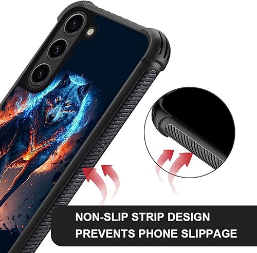 Miniatura 3 de ZHEGAILIAN Funda compatible con Samsung Galaxy S23 Plus, diseño gráfico de lobo en el cielo, acrílico a prueba de golpes, antiarañazos, funda rígida