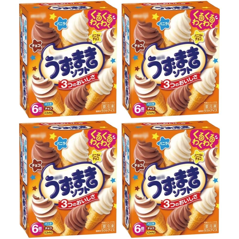 Amazon.co.jp: 【4箱】うずまきソフト (バニラ・チョコ・バニラ