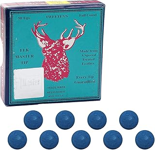 Jagowa 50 puntas de taco de billar de billar de billar de billar de billar con caja de almacenamiento, color azul