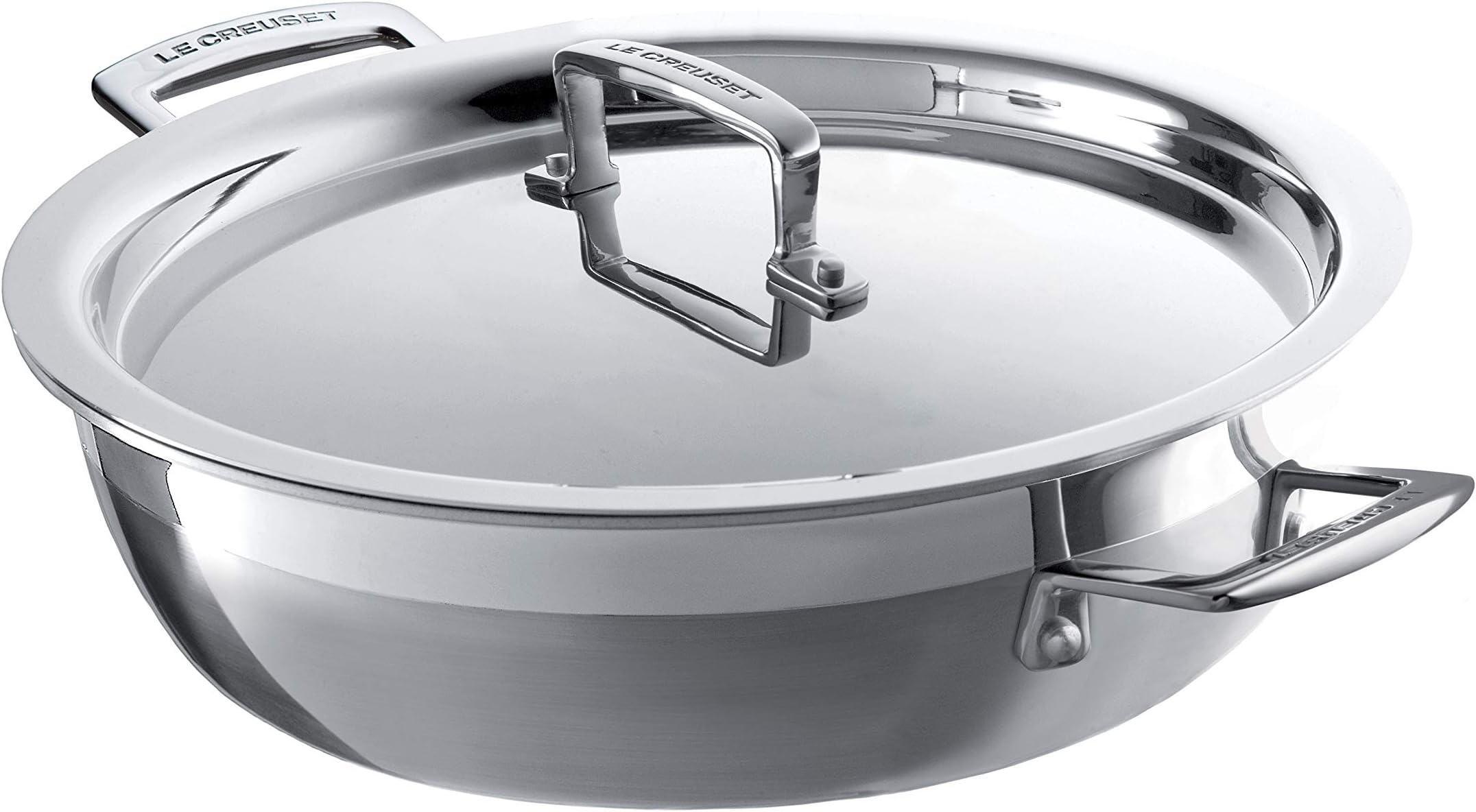 Le Creuset 96202830001000 Gourmet Professional Pot 3-Ply Stainless Steel with Lid, Diameter 30 cm, Suitable for All Hobs Including Induction and Oven, Silver