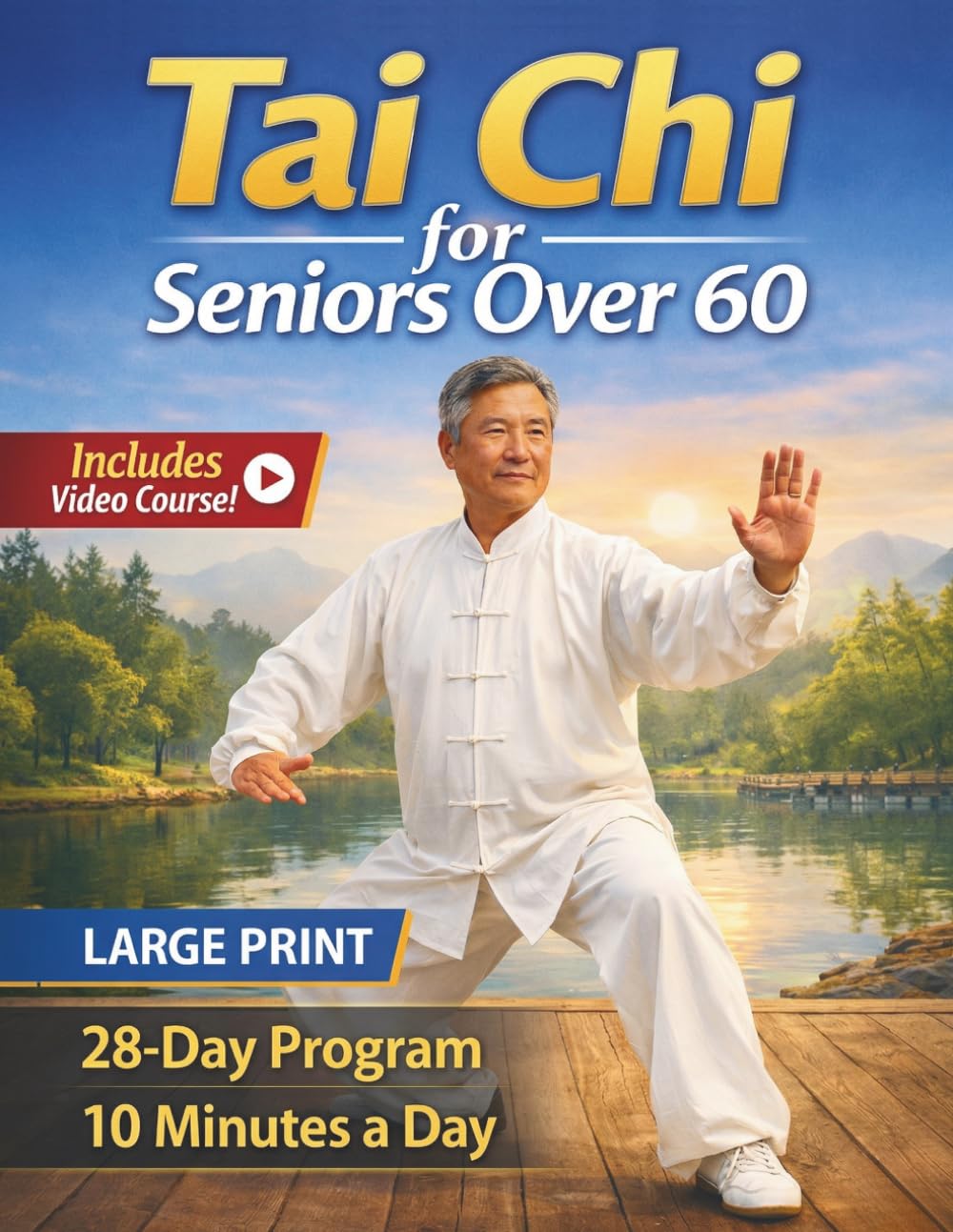 Tai chi for Seniors Over 60: The Gentle 28-Day Fully Illustrated Program with Seated & Standing Routines to Improve Balance, Prevent Falls, and Stay Independent — In Just 10 Minutes a Day