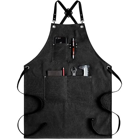 CONTAIL Mechanic Apron for Professionals, High-Quality Canvas Aprons with Multi Pockets for Practicality and Durability