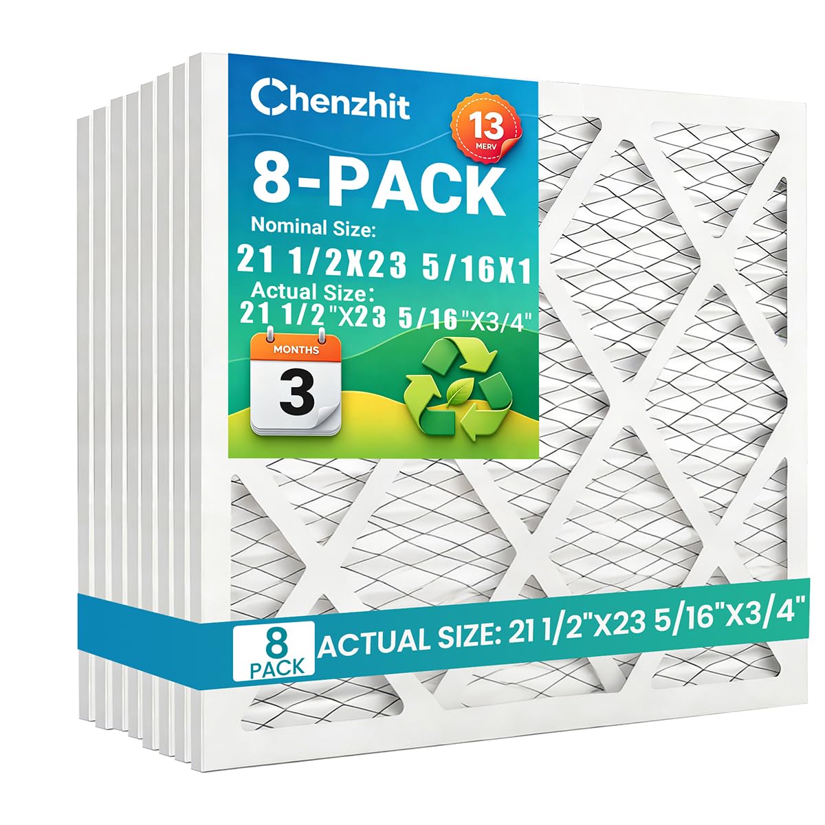 (6 Pack) 17x22x1 Air Filter, MPR 1900 & FPR 10, MERV 13 Pleated Air Filter (Actual Size:16 3/4x21 3/4x3/4 inch) — Amazon image 25