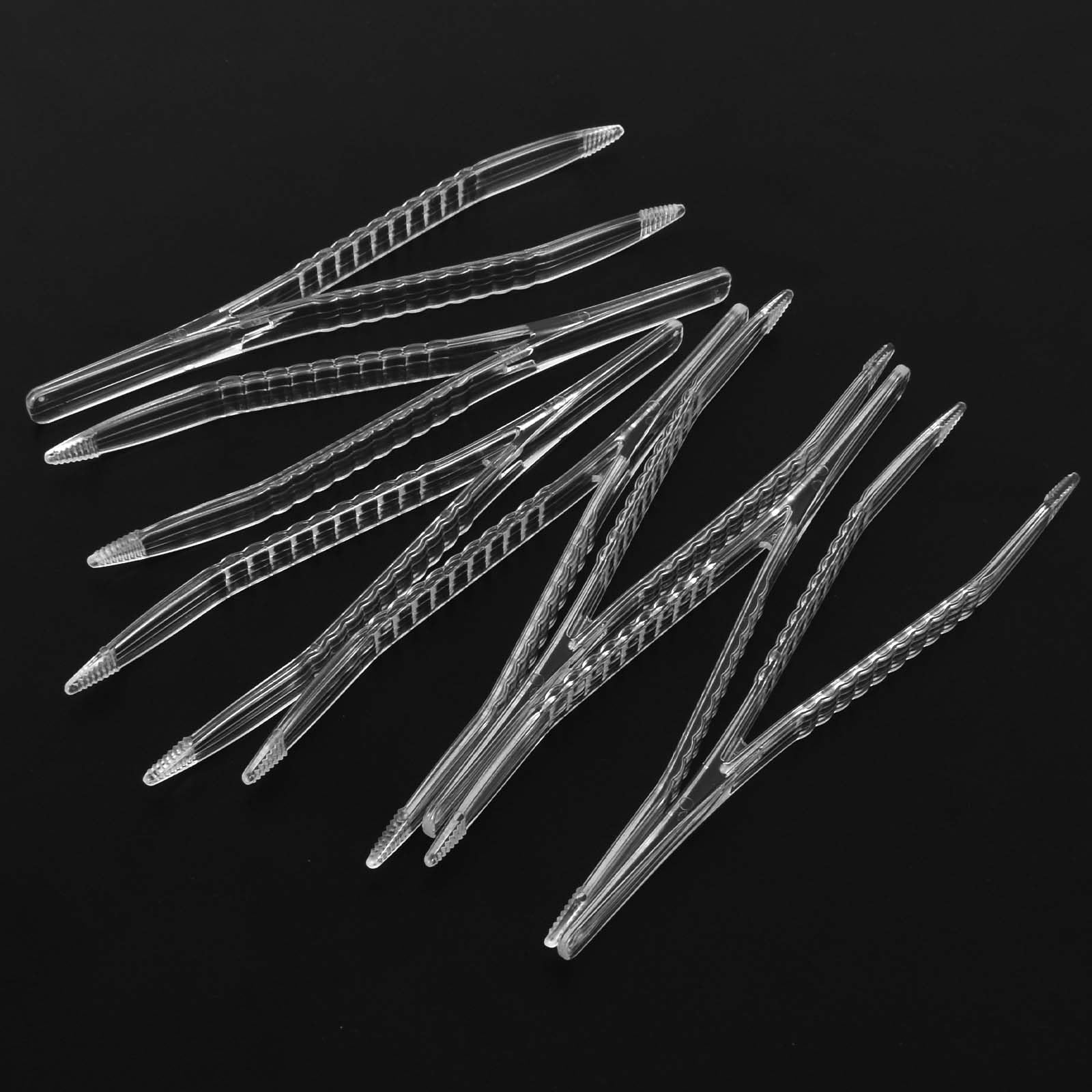 Pinzas para Garrapatas,50 Unidades Pinzas de Plástico, Pincetas de Plástico Estéril, 12.3 cm,Tick Forceps,para Manualidades, Vendas, Gasas, Laboratorio, Escuela, Ciencias Elementales