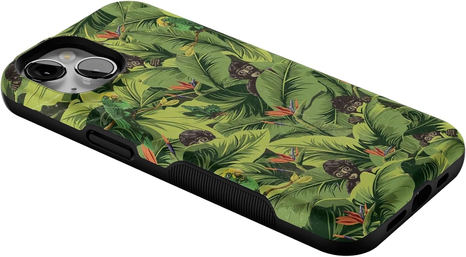 Casely iPhone 13 Case | Sneaky Monkeys | Frida Kahlo Jungle Floral | Bold Protective Design | Compatible with MagSafe