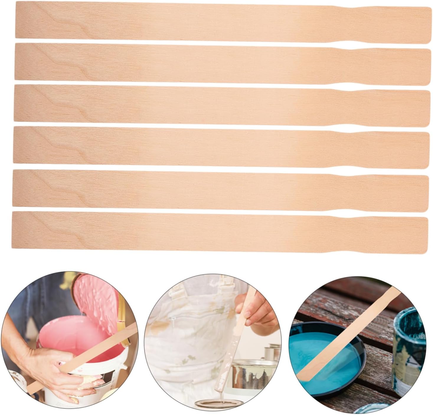 25pcs Wood Paint Stir Sticks for Alkyd Paint, Smooth Finish