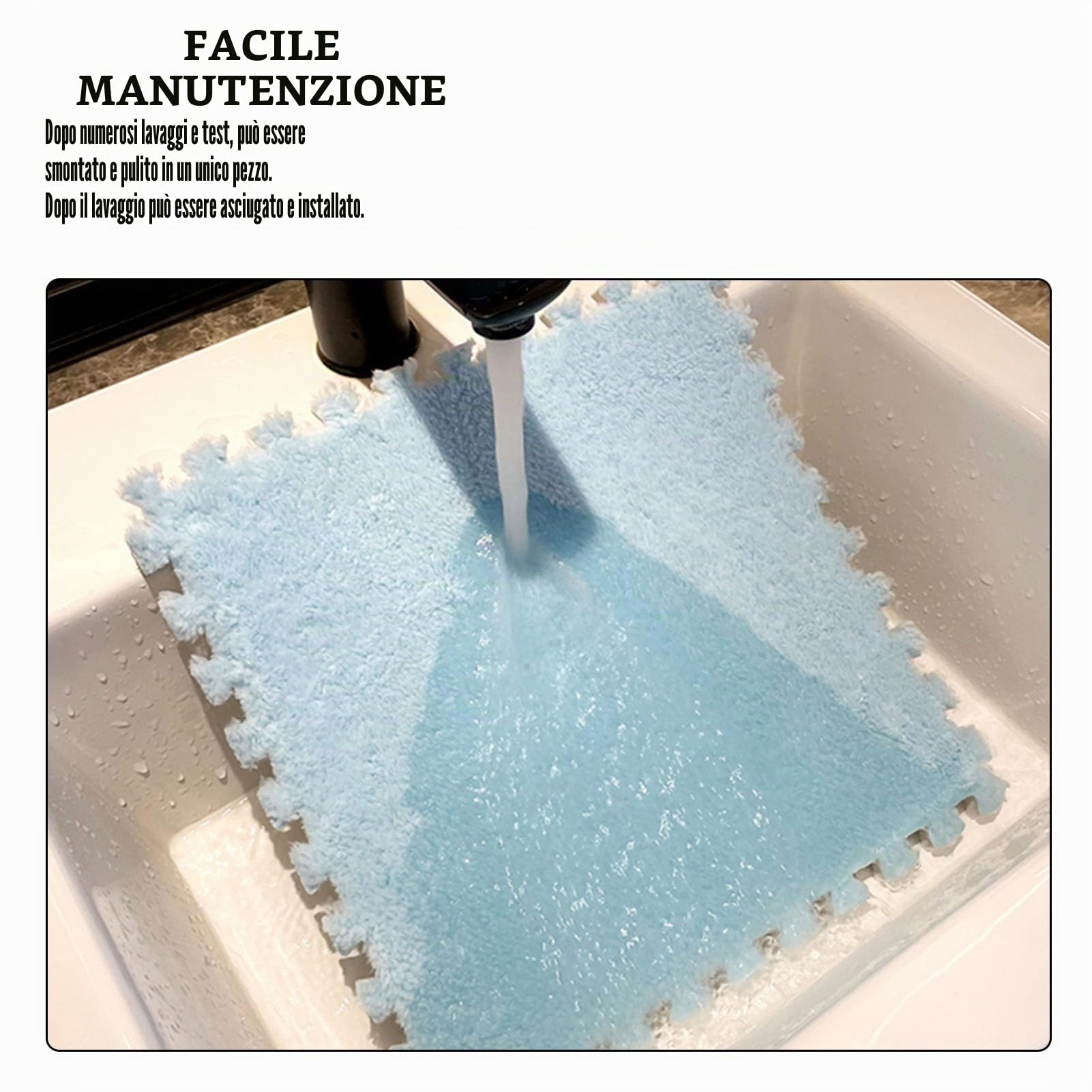 10 Pezzi 12"x12" Tappetino Puzzle In Schiuma Di Peluche Con Bordo, Tappeto Quadrato Ad Incastro Soffice Tappeto, Tappetino Antiscivolo Per Camera Da Letto Da Salotto(Color:Verde Chiaro+Bianco)