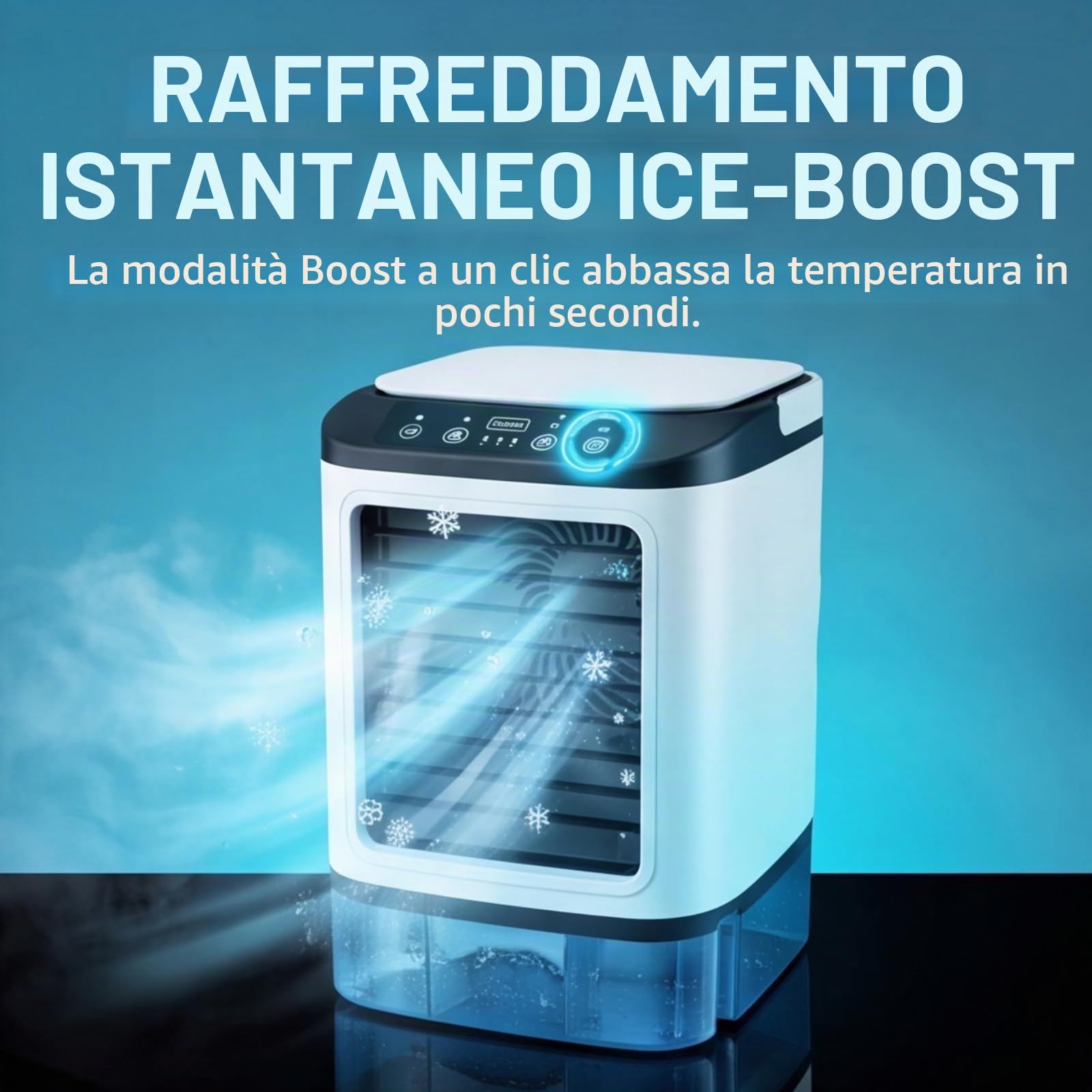 Mini Condizionatore D'aria, Nuovo Ventilatore Portatile Con Condizionatore D'aria, Raffrescatore D'aria Personale Alimentato Via USB Con 3 Velocità 2 Modalità Nebulizzazione, Serbatoio Acqua 900 ml