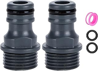 2 Pack Garden Hose Tap Connector,1/2 inch Male Threaded Tap Connector for Hose Pipe1/2" BSP Hose Connector Male Watering Fittings for Threaded Faucet Adapter Quick Connector (ABS 1/2 Inch Male Thread)
