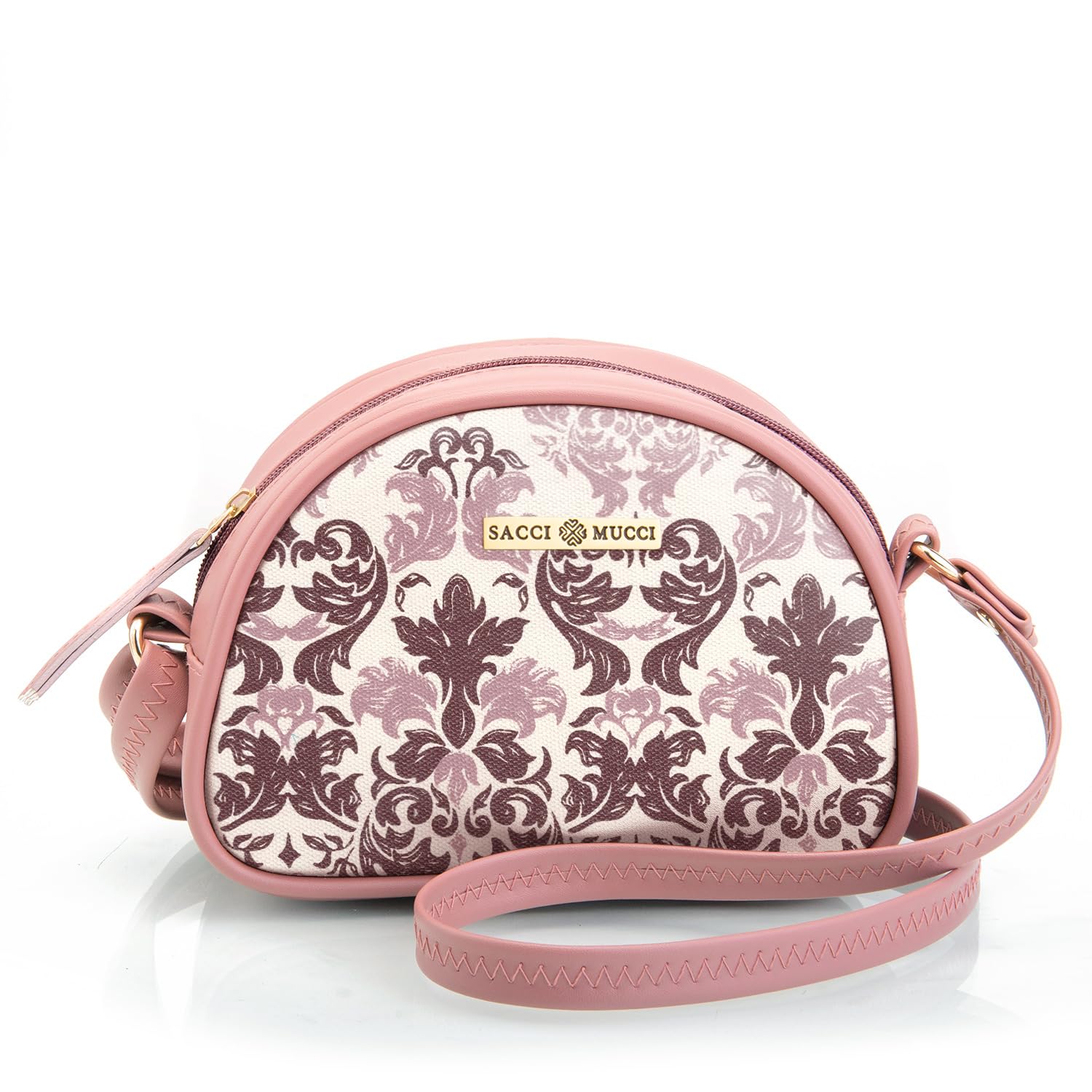 SACCI MUCCI Crossbody bag |Girls Sling Bag | Womens Sling Bag | Crossbody Sling Bag - Damask (Blush) (B0C7N6SWX3) Amazon Price History, Amazon Price Tracker