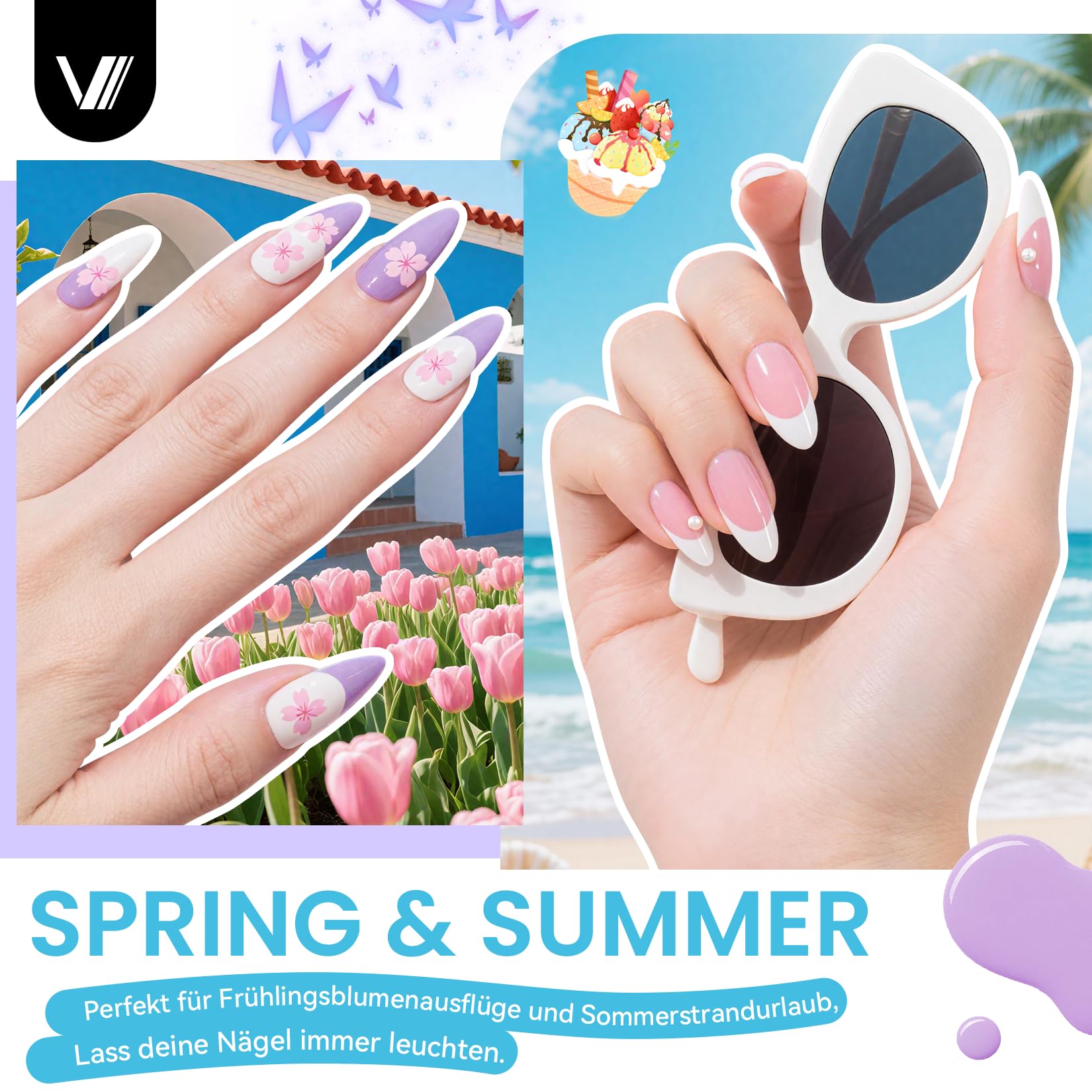 VANREESA Gel Nägel Set, 35 Farben U V Nagellack Set mit 48W U V Lampe für Gelnägel, Nägel Selber Machen Set mit Professionelle Nagelwerkzeuge, Geschenk für Frauen
