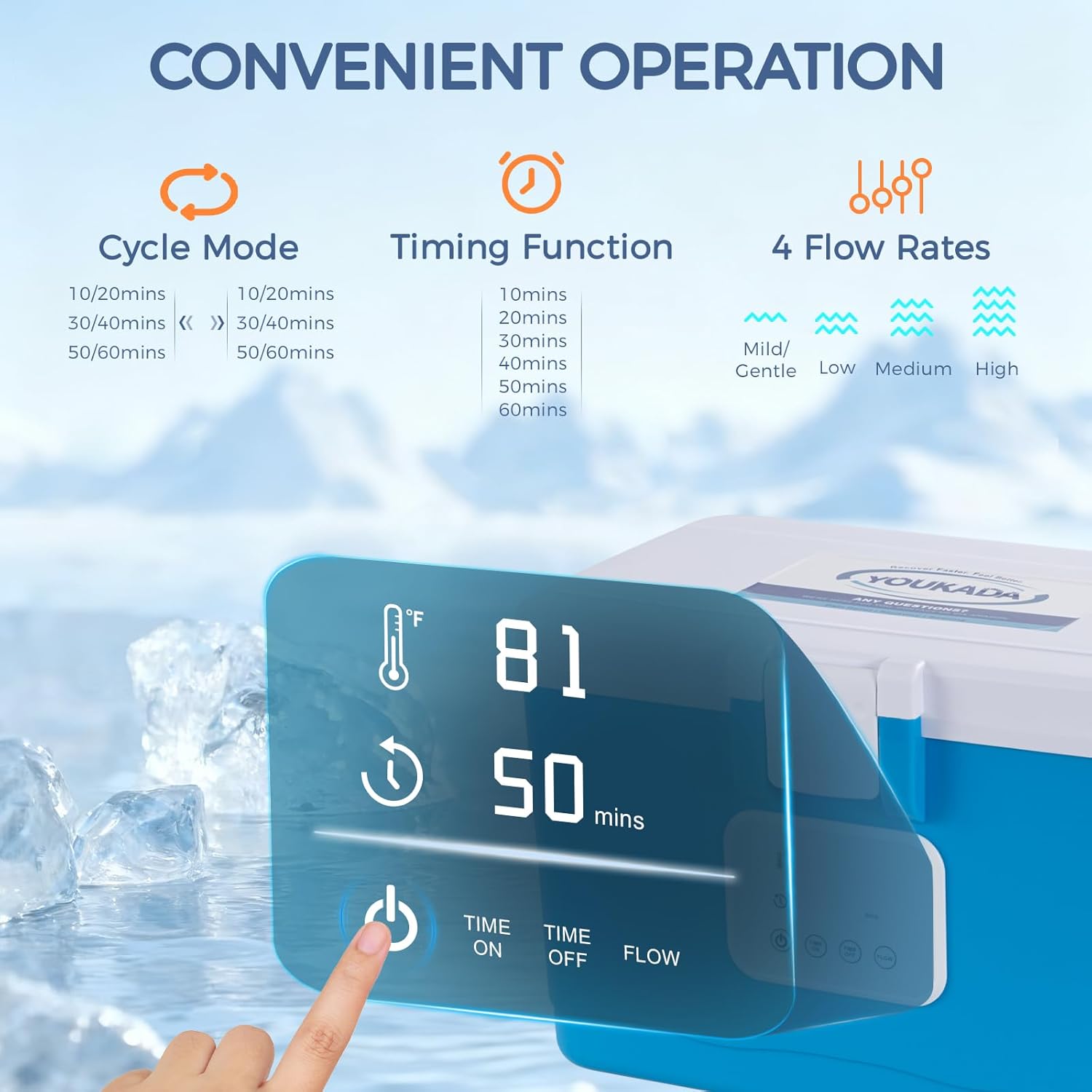 Cold Therapy Machine for Post-Surgery & Sports Injuries, Ice Machine for Knee After Surgery with Digital Control, Ideal for Knee, Shoulder, Back Pain Relief