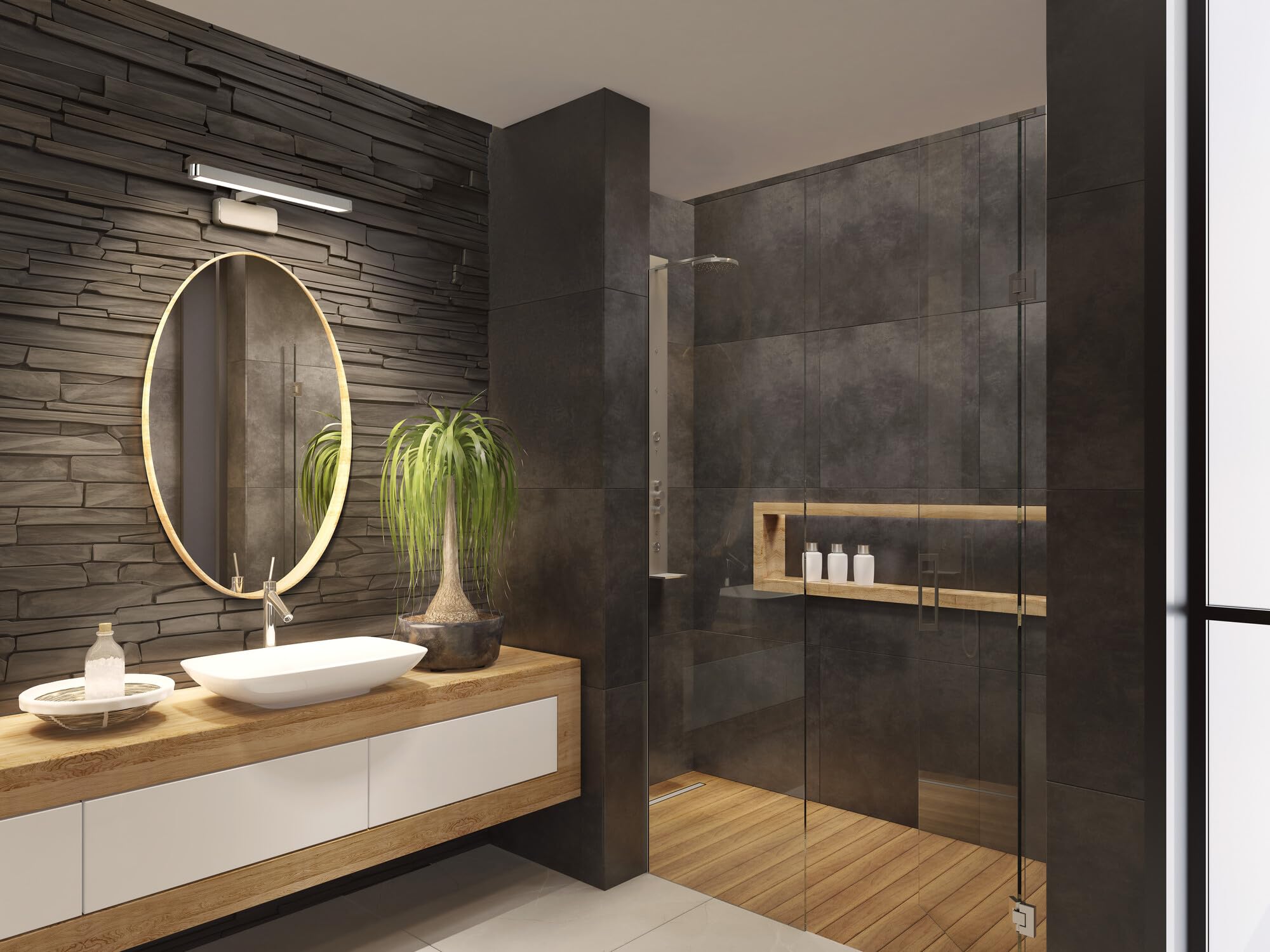 LEDVANCE ORBIS DISCO BAGNO SPECCHIO, CHROME, 6W, 720LM, Luce bianca bianca da calda a fredda, controllabile, Montaggio a parete e specchio, Classe protezione IP44, 3000K-4000K