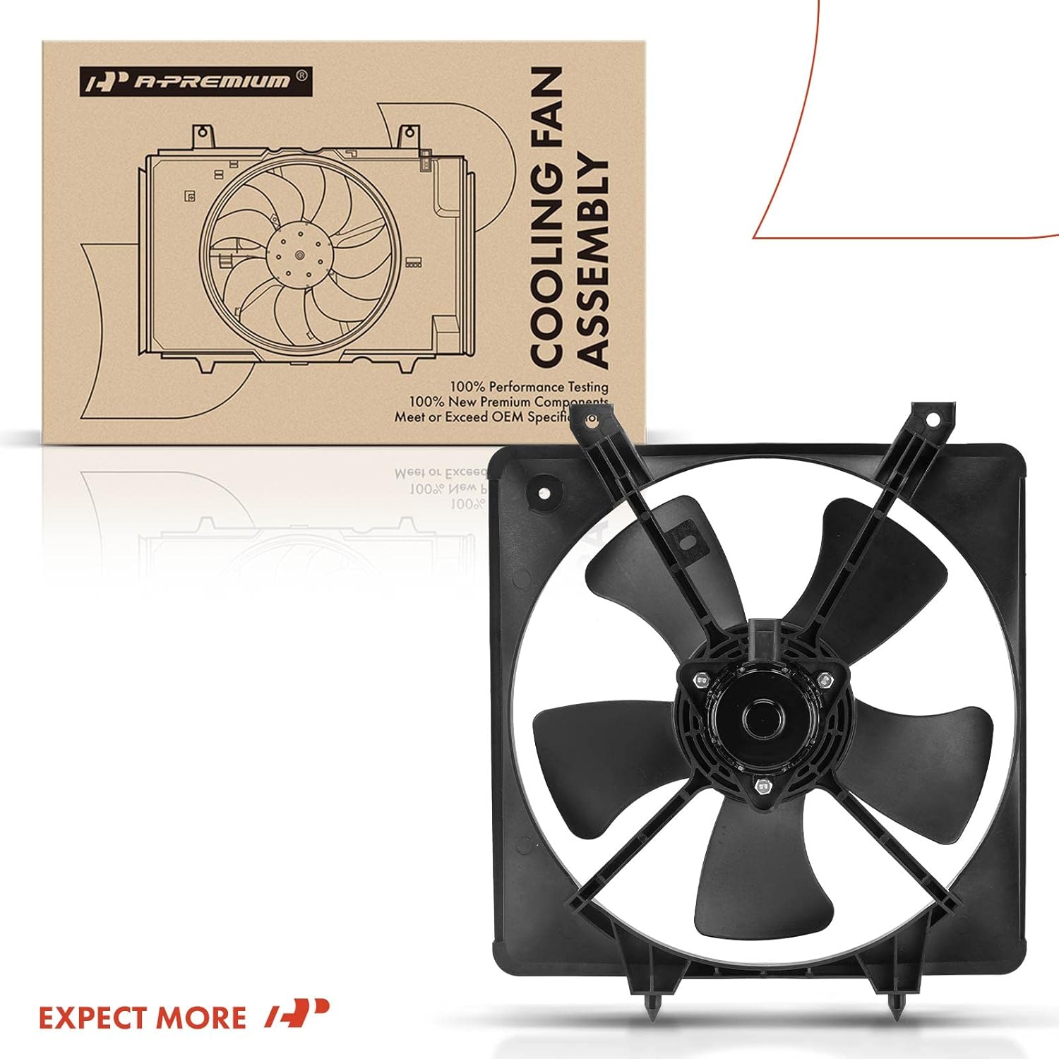 A-Premium Engine Radiator Cooling Fan Assembly Compatible with Select Mazda Models - Miata 1999-2005 - Replace# BP4W15025, BP4W15140