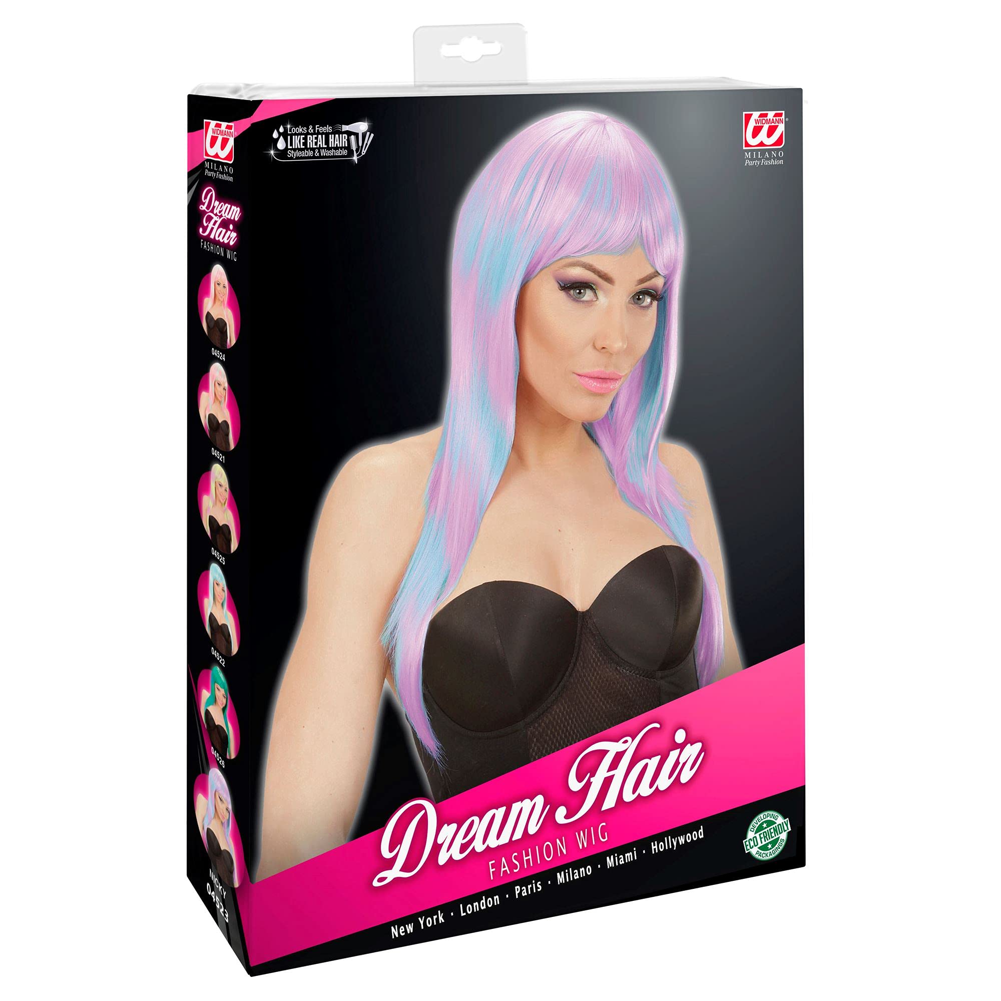 Widmann 04523 - Dream Hair Melange Fashion Wig, Adult Woman, Cosplay, Manga, Fairytales, Disco, Astronaut, Carnival, Blue-Purple Color - Image 2