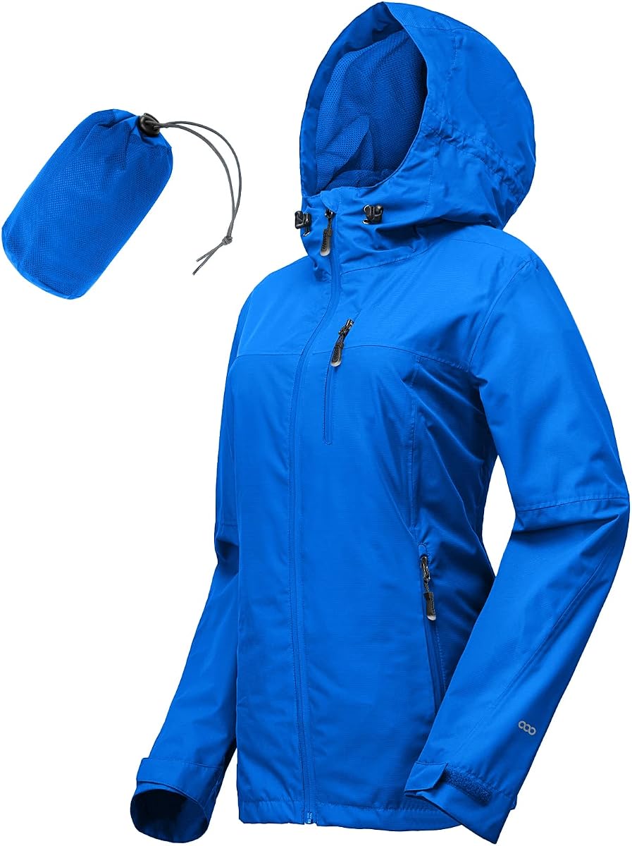 33,000ft Packable Rain Jacket for Women Waterproof Raincoats with Hood