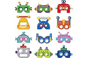 12 PCS Robot Paper Masks Robot Party Cosplay Mask for Kids