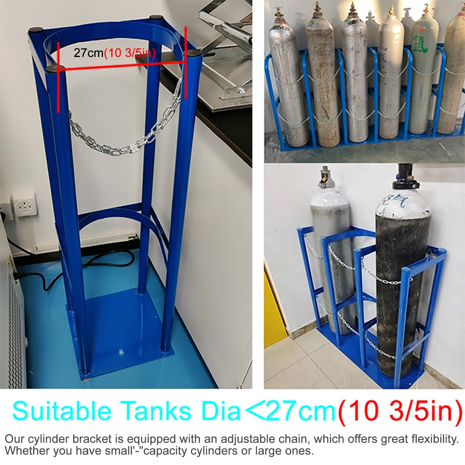 Soporte para Bombonas Gas L 35 65 95 125 155 Cm Soporte Para Bombonas De Oxígeno, De Suelo Soporte Vertical Para Bombonas De Nitrógeno Para El Hogar, Fábrica,(L 35cm(13 4/5"))