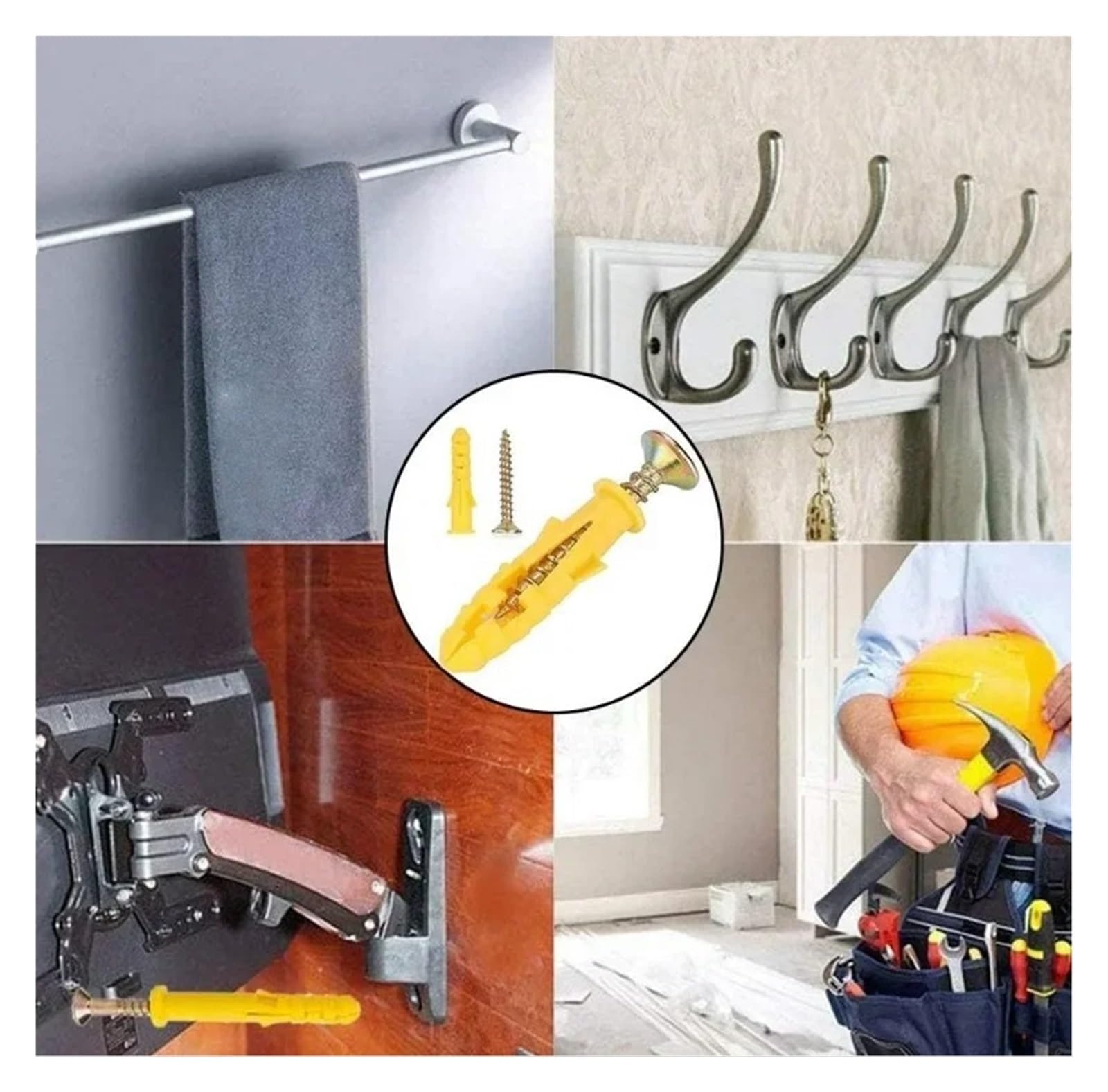 Set da 50/100 viti autofilettanti for tubi di espansione in metallo, tasselli for bulloni di ancoraggio for pareti in calcestruzzo, viti, elementi di fissaggio(100Sets,M6x40)
