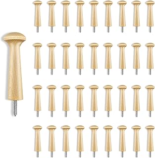 Sfcddtlg 36PCS Wooden Shaker Peg Wood Screw-2.95 Inch on Shaker Pegs Unfinished Wood Shaker Racks for Hanging Clothes Hats Towel Paint DIY (36PCS)