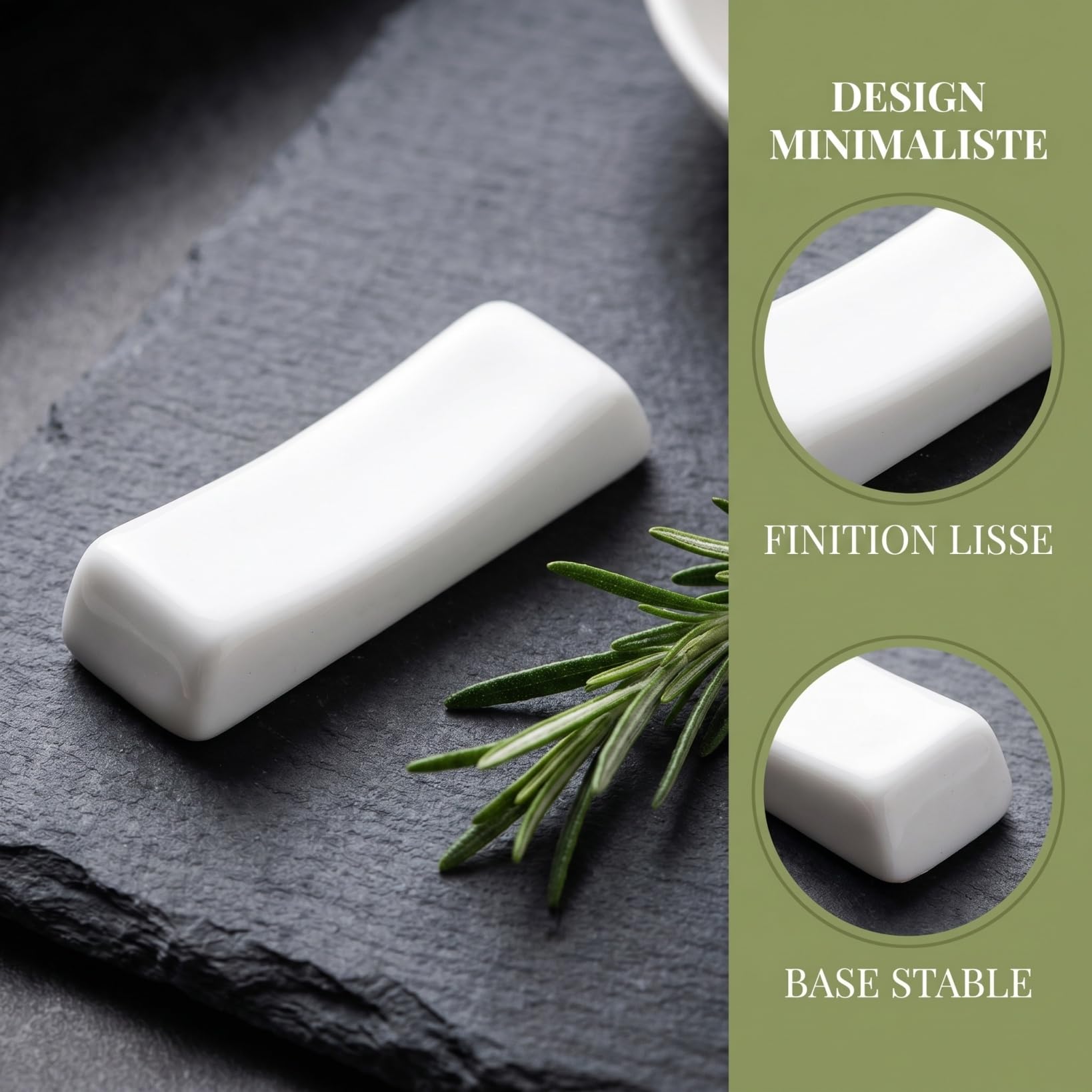 Toyvian Supporto Poggia-Bacchette in Ceramica Bianca 12 Pezzi, Porta-Couverts Piccolo Formato per Ristoranti, Hotel e Tavole Domestiche