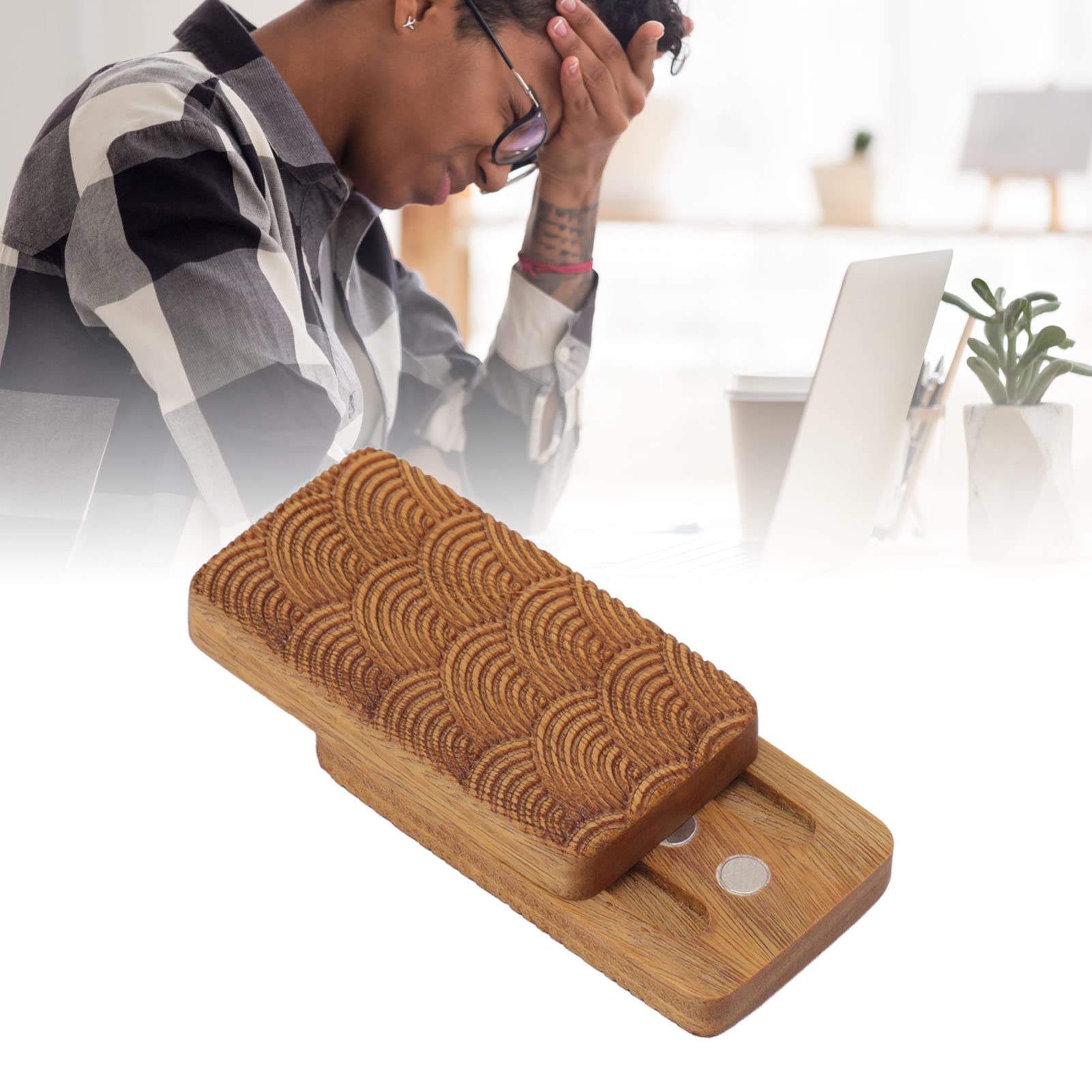 Jectse Wooden Fidget Slider Toy Magnetic Blocks Haptic Coin Hand Fidget Slider ADHD Autism Anxiety Stress Relief Push Slider Gifts for Adult Kids - Image 4