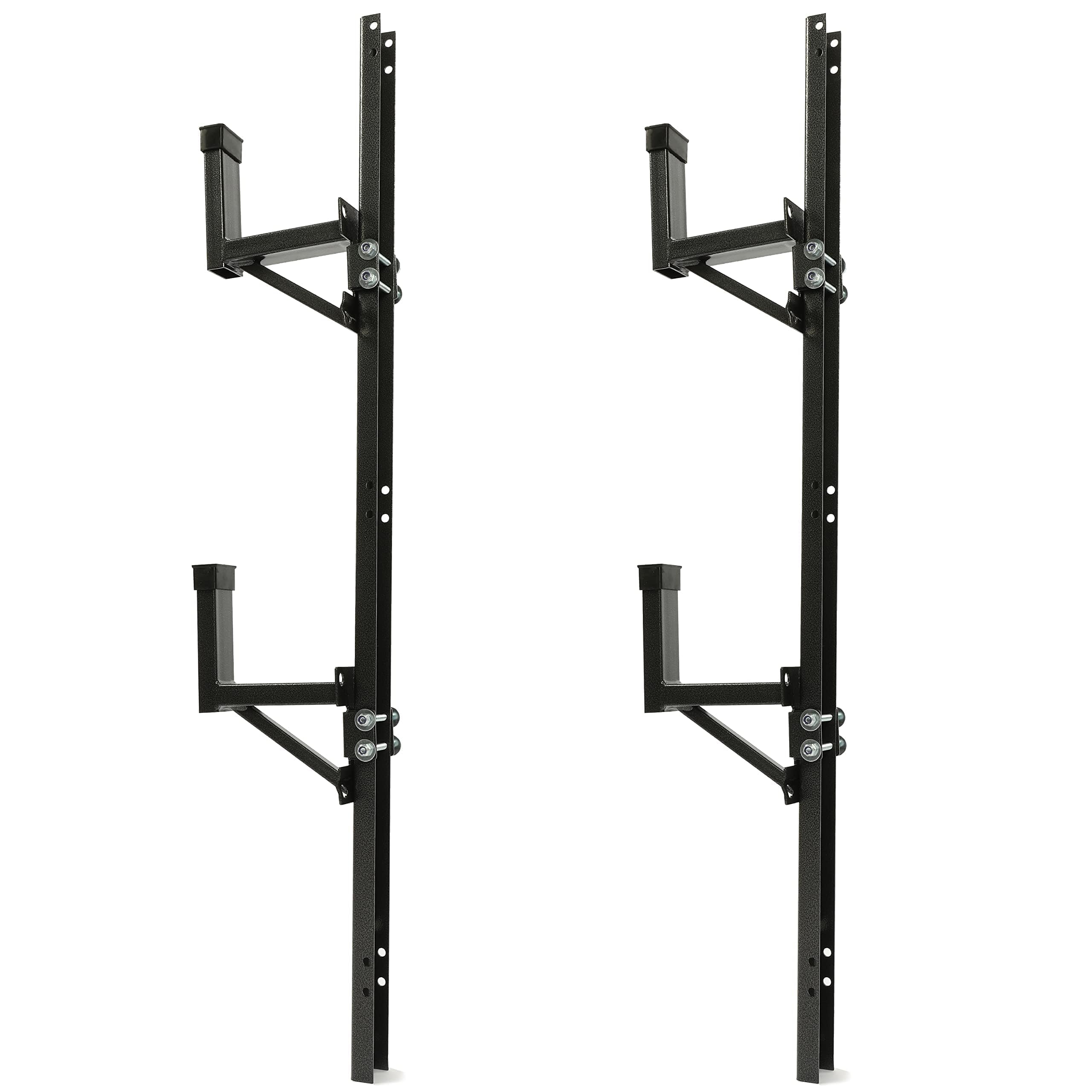Kojem Adjustable Side Mount Ladder Rack Universal Steel Compatible with Enclosed/Open Trailer Exterior Side Wall 400lbs Load Capacity 2 Ladders