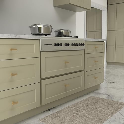 Miniatura 6 de goldenwarm Paquete de 10 manijas doradas de gabinete de 5 pulgadas de oro cepillado de aleación de aluminio macizo, tiradores de cajones dorados