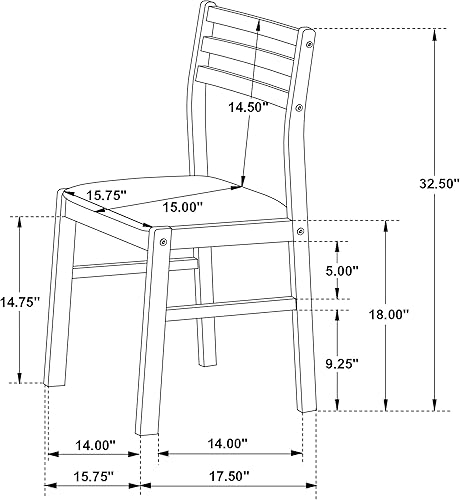 Miniatura 16 de Juego mesa y sillas Coaster (3 unidades), Madera, Natural