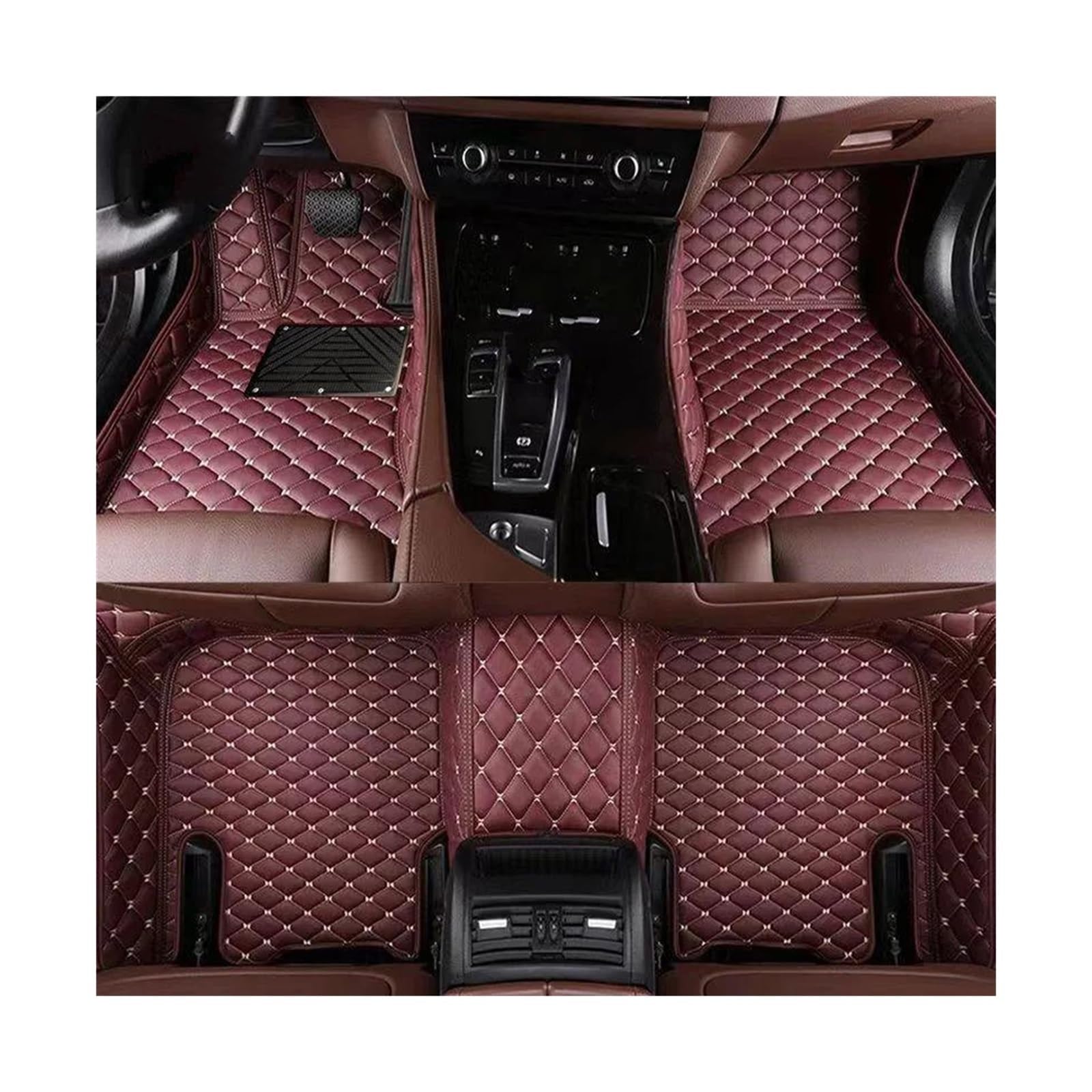 Tapis de sol de voiture de luxe en cuir bordeaux pour BMW X4 G02