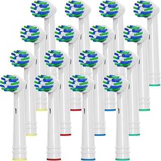 Replacement Toothbrush Heads Compatible with Oral B, 16 Pack Electric Toothbrush Heads with Medium Bristles, 16-Degree Angled for Deep Clean, Compatible with Oral B 7000/Pro 1000/9600/500/3000