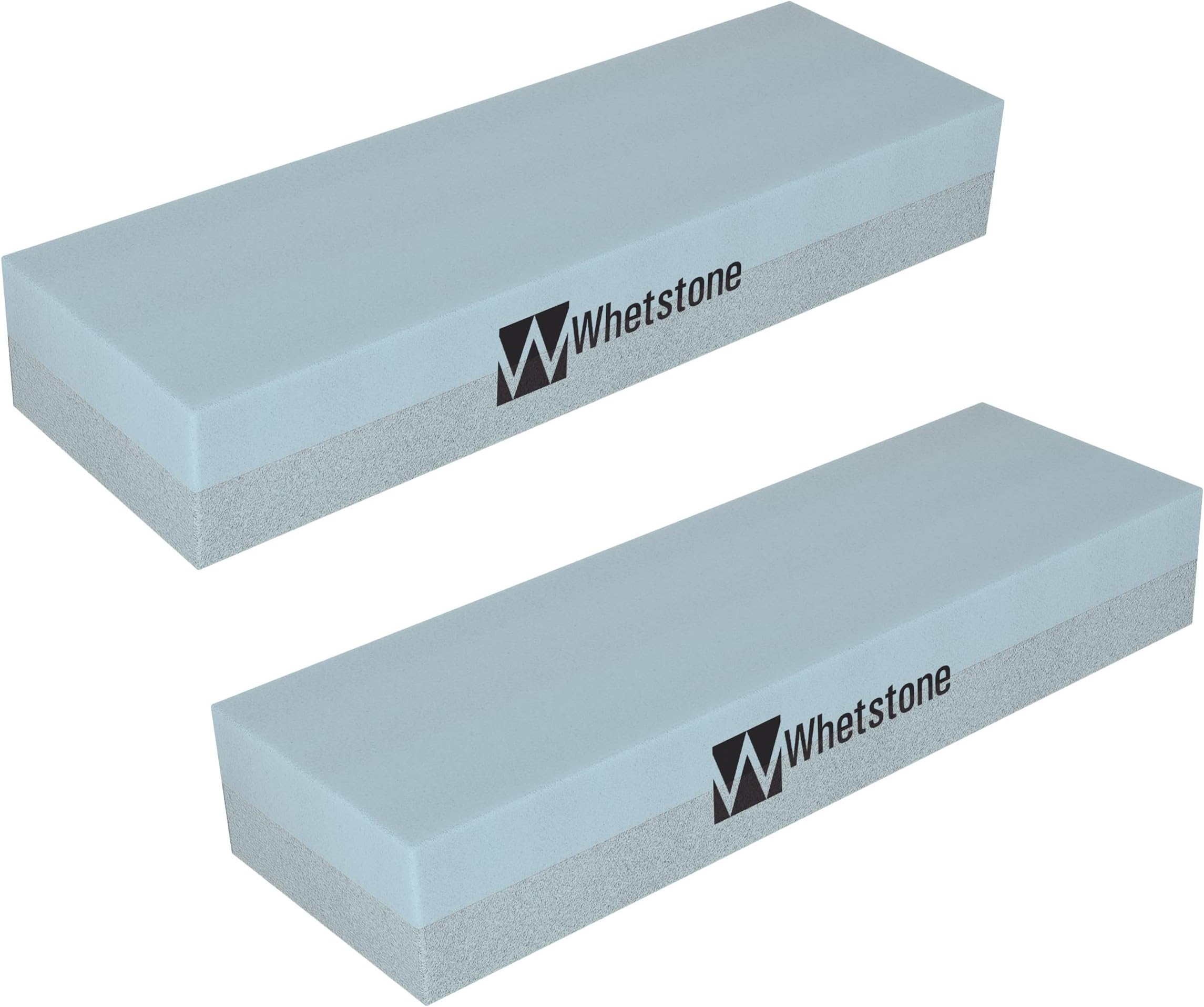 Knife Sharpening Stone 2-Pack - Dual 400/1000 Grit Wet Block - Sharpens and Polishes Sharp Tools and Kitchen or Hunting Knives by Whetstone