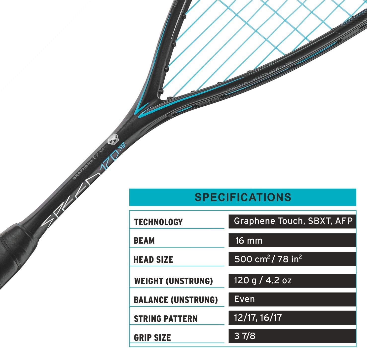 HEAD Graphene Touch Speed 120 L Squash Racquet - Pre-Strung Even Balance Racket : Sports & Outdoors