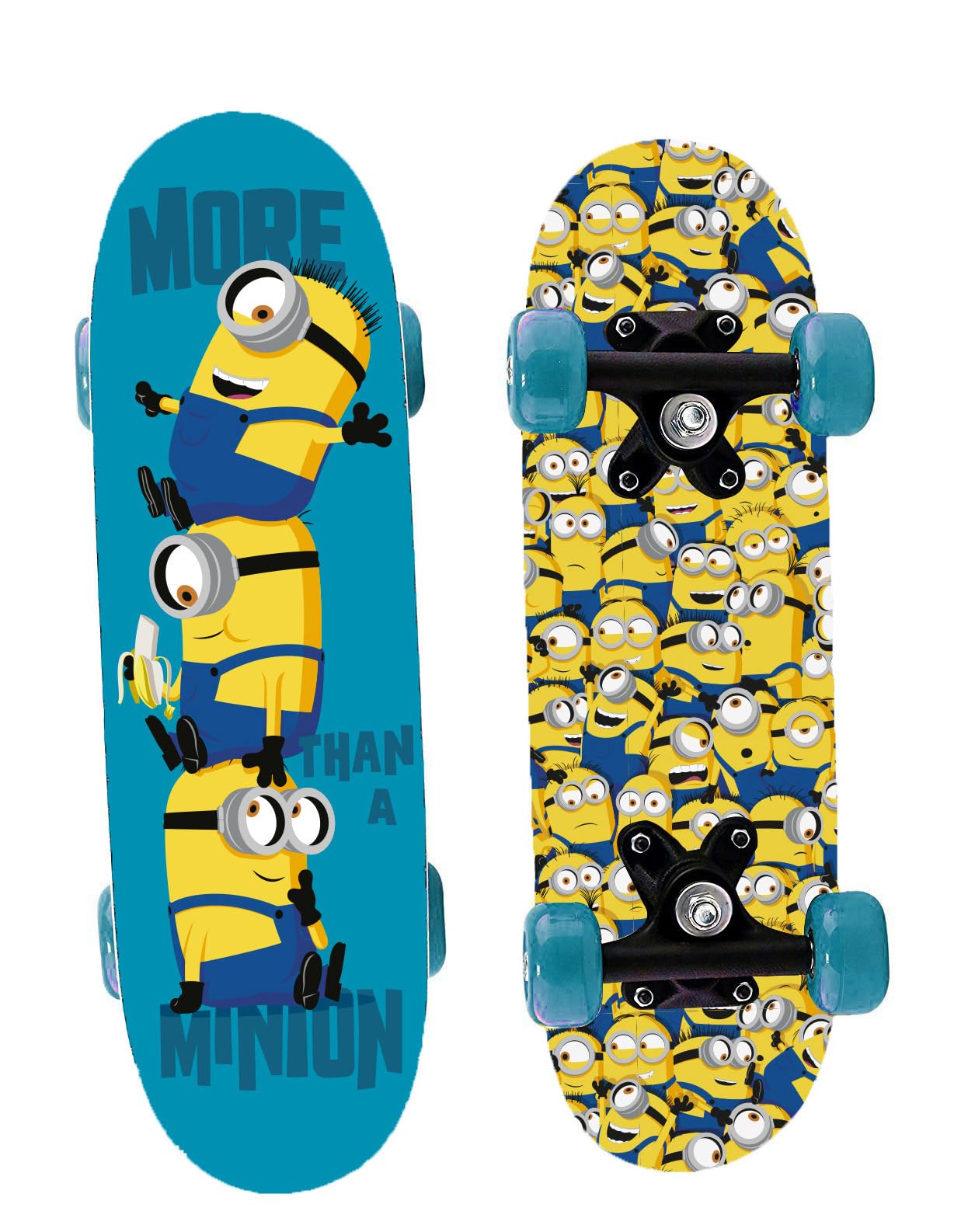 Minions 2 Mini monopatín de Madera, 43 x 12 x 8 cm