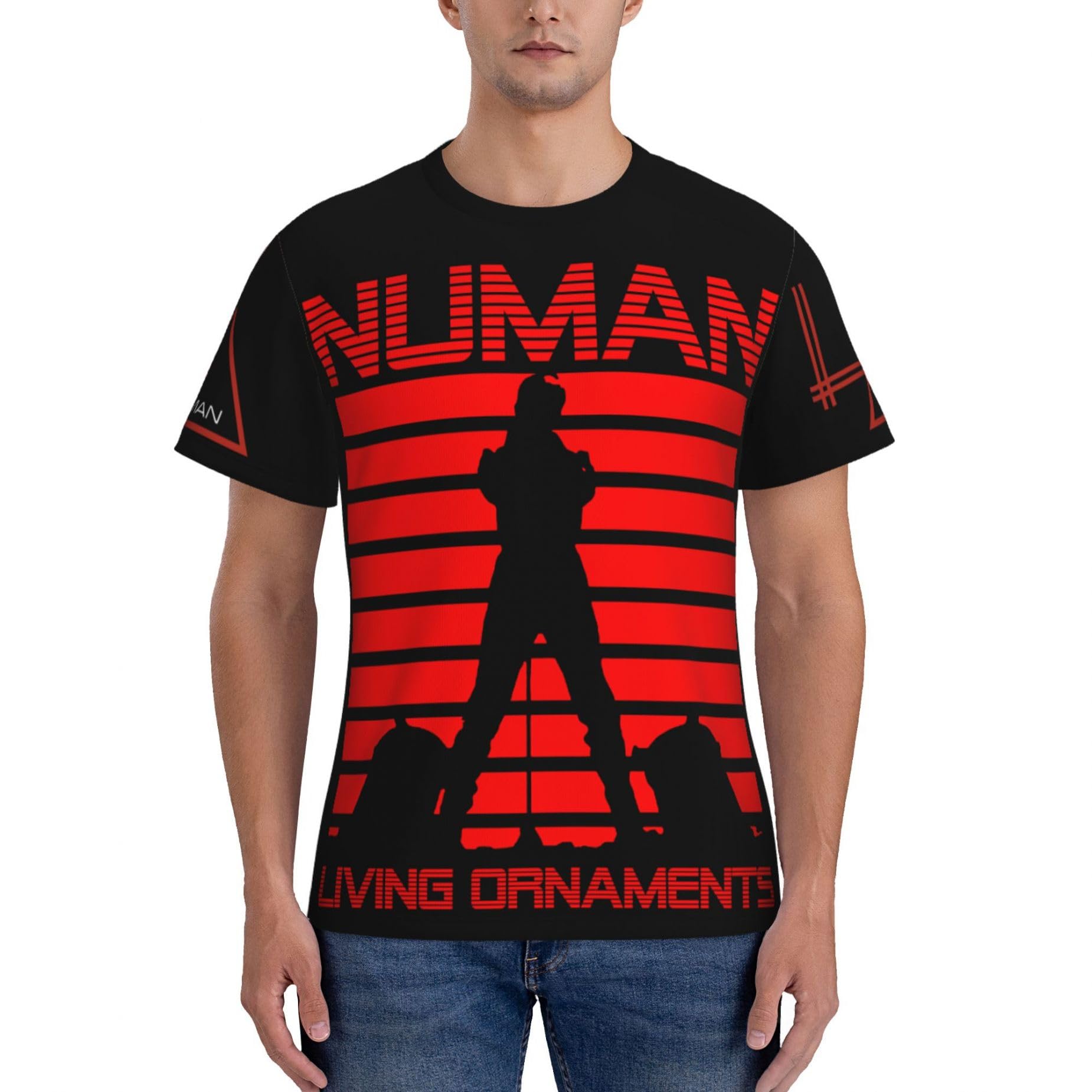 Mzpqdkslk Men's Black Gary Logo Graphic Numan T-Shirt Short Sleeve T Shirt For Round Neck Music Band Tshirt Clothes Merch For Fans Gift