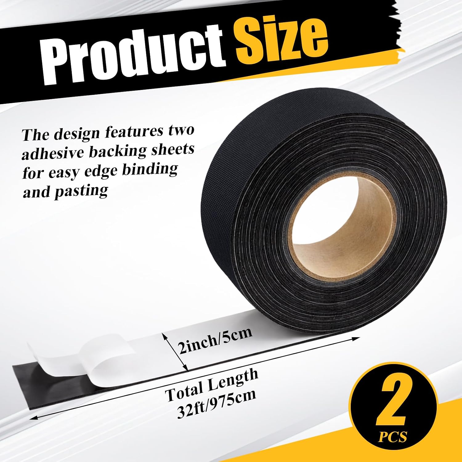 2 Pcs 2 Inch x 30 FT Nylon Adhesive Binding Cloth Tape, Long Self Adhesive Reinforcing Repair Tape Waterproof Outdoor Gear Patch for DIY Projection Screens, Tarpaulin, Tent, Cloth Fabric Reinforcement