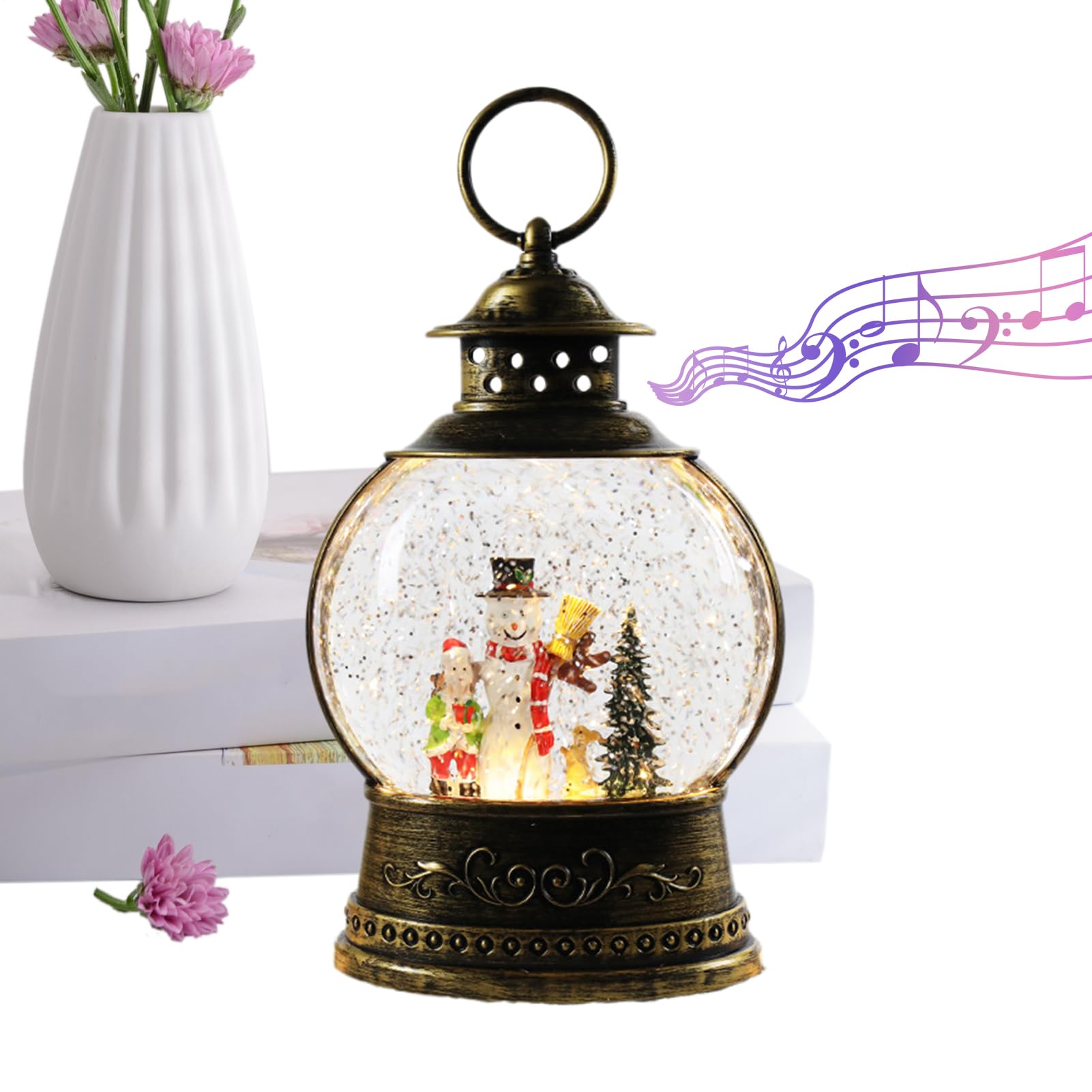 Carillon Musicale Con Di Neve Di Natale Decorazione per le Feste a Batteria | Carillon Musicale con di Neve per le Feste Decorazione Natalizia Interni Esterni Feste Famiglia Camera Soggiorno