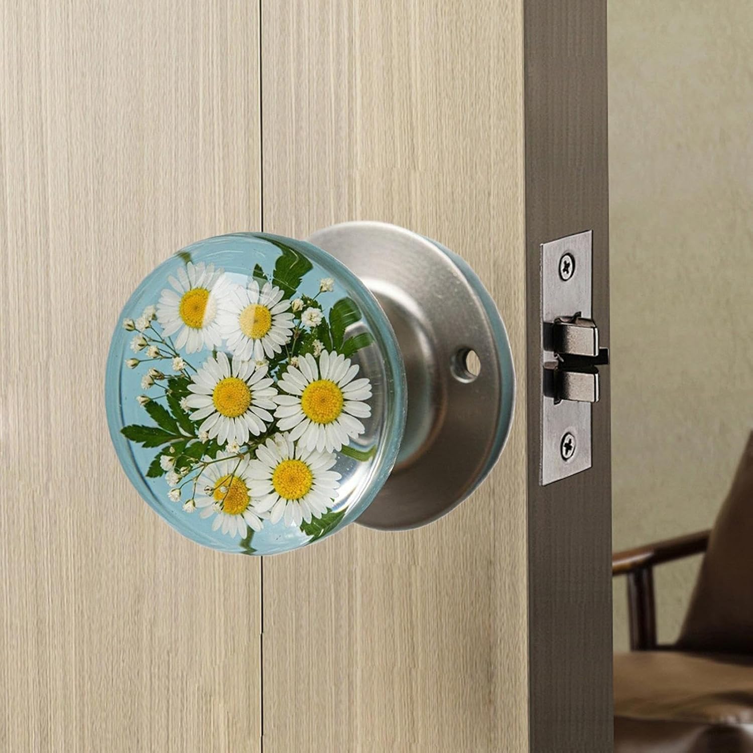 Door Locks for Bedrooms, Floral Artistic Knob, Vintage Decorative Handle Doorknob for Closet Toilet Bathroom Modern Classic Bedrooms Store