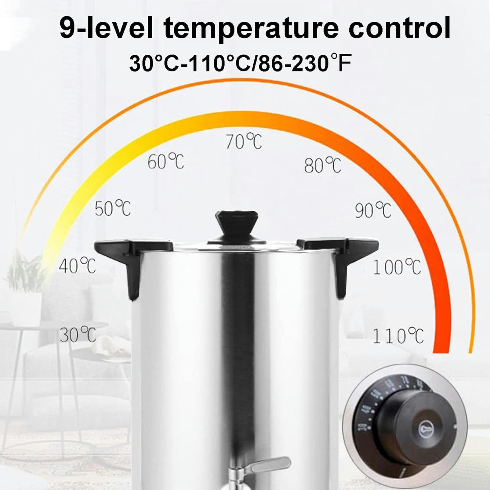 Elektryczny podgrzewacz wosku, garnek do topienia wosku 8 l, DIY zestaw do produkcji świec dla dorosłych z regulacją temperatury (30℃-110℃/86℉-230℉), kompletny zestaw materiałów do produkcji świec