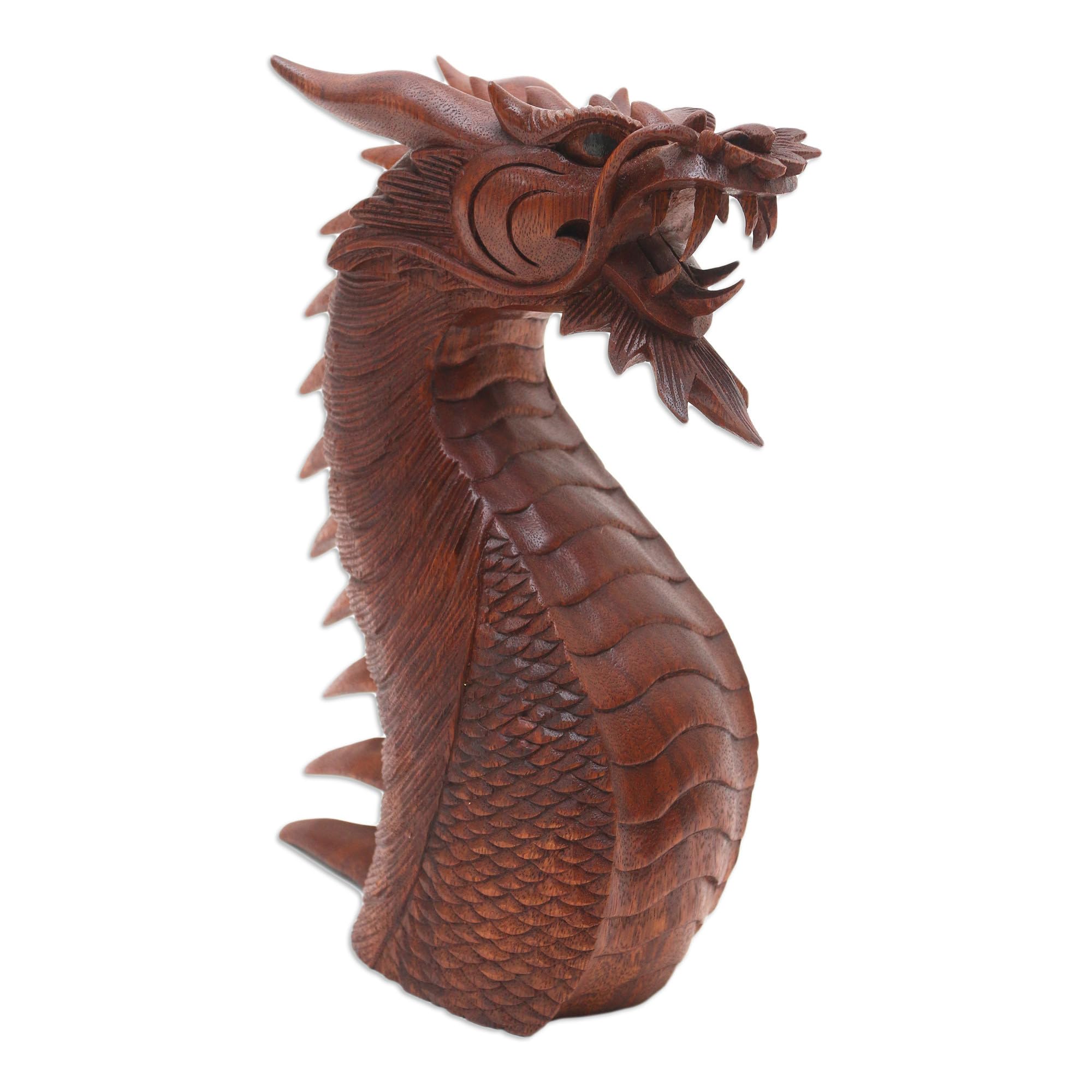 木製ドラゴン彫刻 赤褐色 約20cm 木製ドラゴン彫刻 赤褐色 約20cm 木製ドラゴン彫刻 赤褐色 約20cm