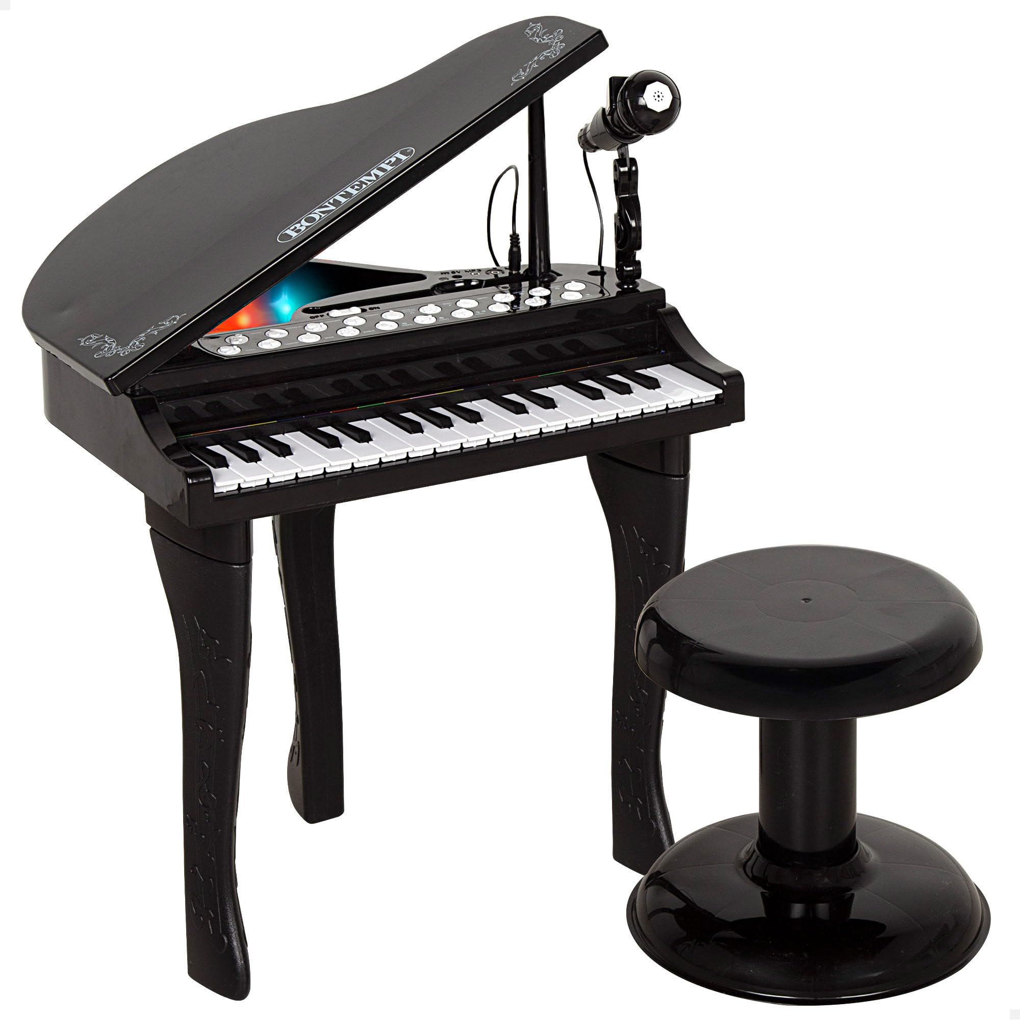 ColorBaby Bontempi Piano Infantil Electrónico De 24 Teclas Con Luces, Sonidos Y Melodías – Diseño Seguro Con Carita Sonriente, Ideal Para Iniciar En La Música Desde Los 18 Meses (39213)
