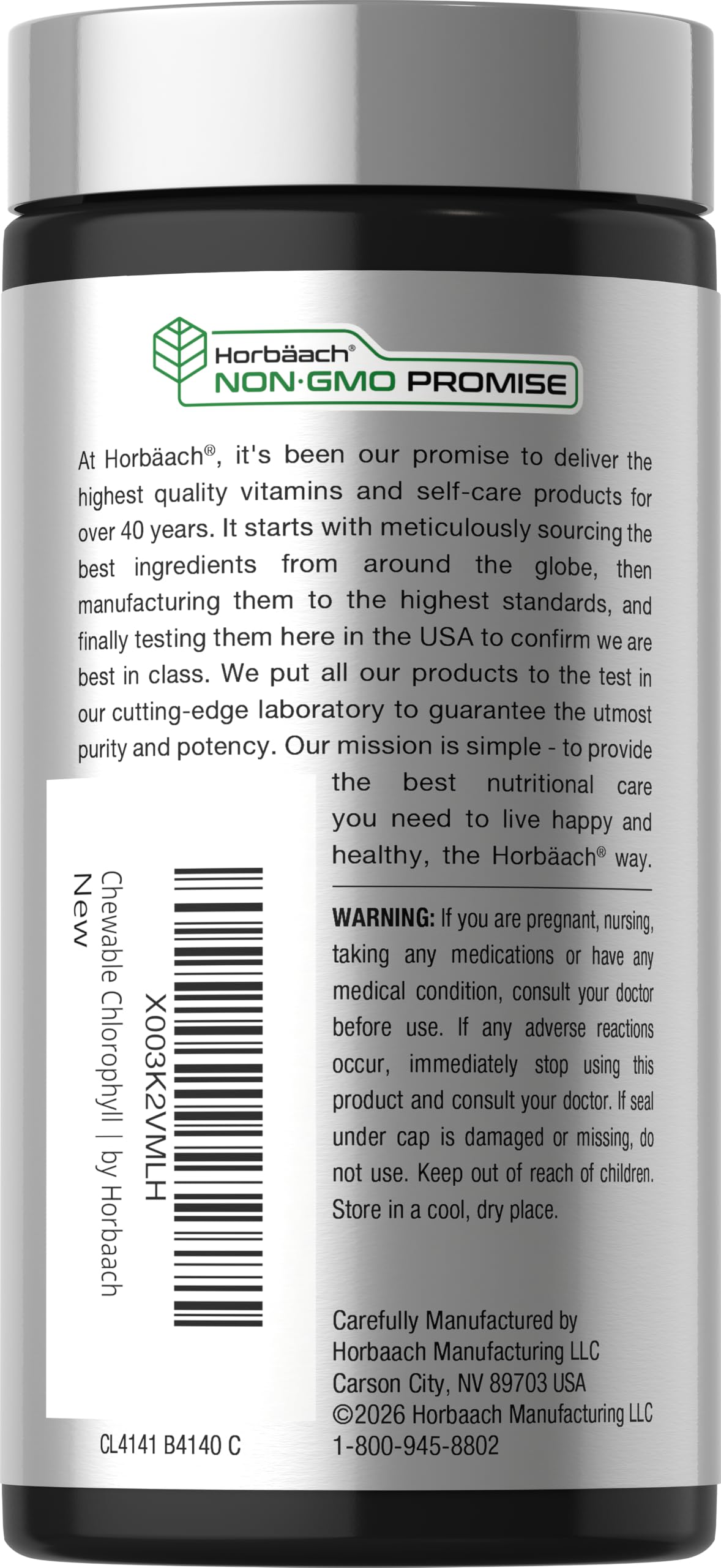 Horbäach Chlorophyll Pills | 300 Chewable Tablets — Amazon image 3