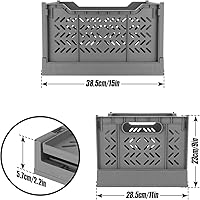 Vista 2 de Domiella Paquete de 2 cajas para almacenamiento, cajas de almacenamiento apilables de plástico, plegables para oficina, hogar, cocina, dormitorio