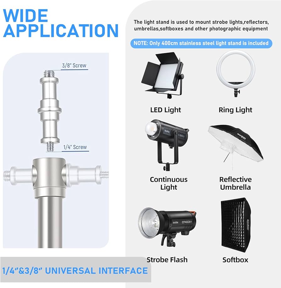 Amazon.com : AMBITFUL 13ft/4m Photography Light Stand,Stainless