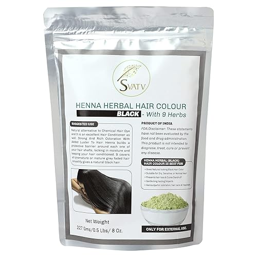 Miniatura 2 de SVATV Tinte de cabello de henna negra con bondad de 9 hierbas, henna negra Mehndi para cabello, hace que el cabello sea suave y brillante, color