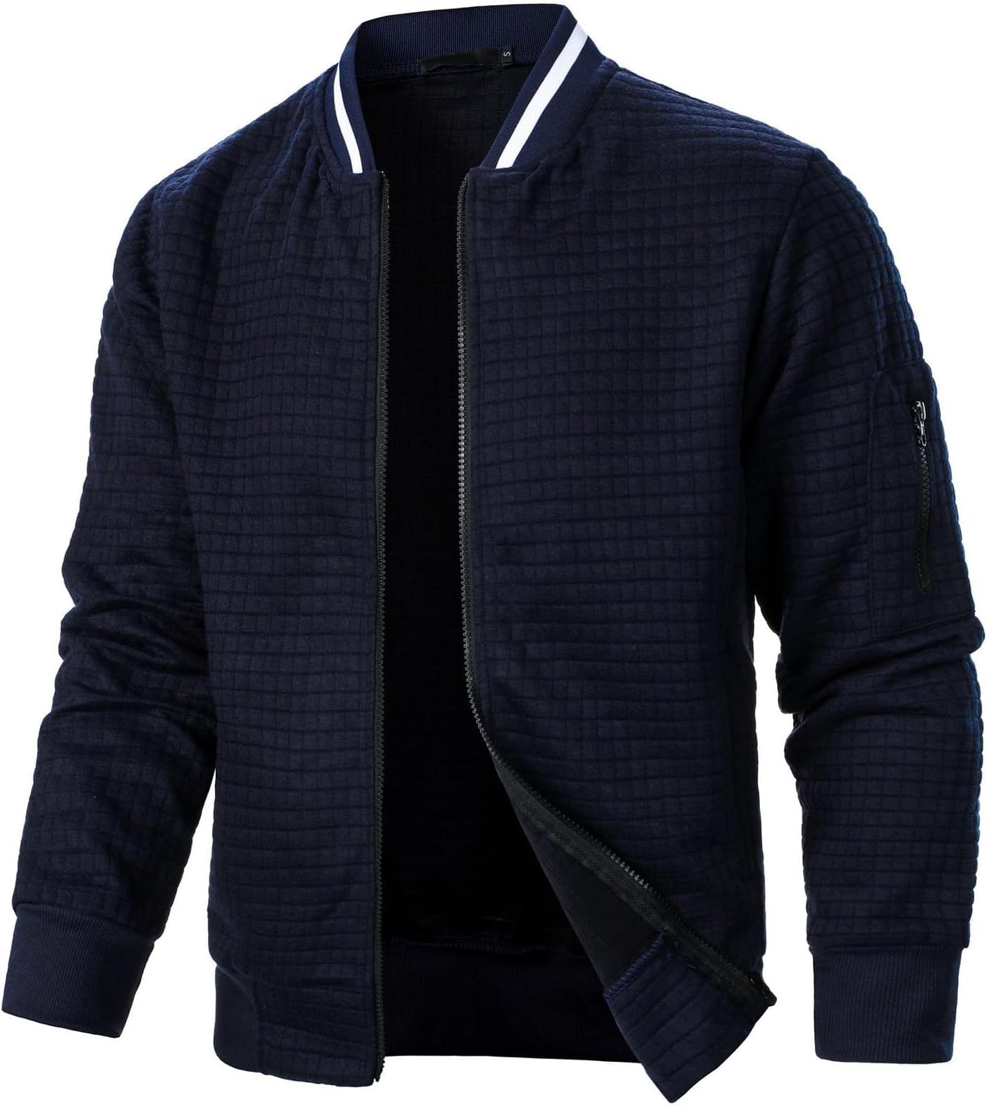 Men's Lightweight Jackets Casual Light Jackets for Men Waffle Bomber Jacket Varsity Coat with Zipper