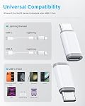 4 Emballer Lightning à USB C Adaptateur pour iPhone 15/16/17 Pro Max/Plus, Samsung, Google Pixel, Nintendo Switch, USB Type C à Connecteur de câble de foudre pour iPhone 16/15 Chargeur-(Non pour casque/audio/OTG)