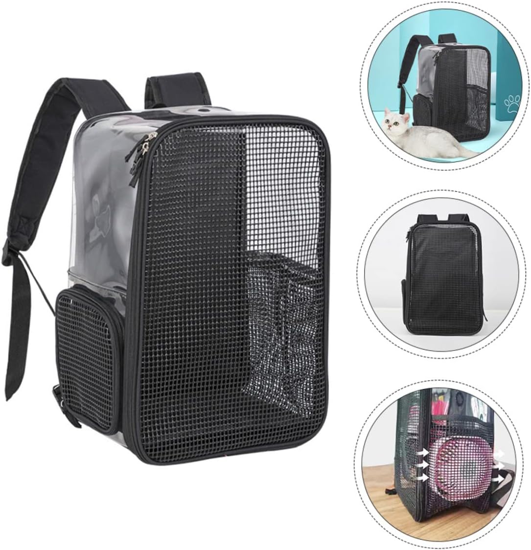 Portable Pet Backpack Carrier for Cats and Dogs Comfortable Travel Bag for Hiking Shopping and Outings Durable Design with Prime Material Transparent Color