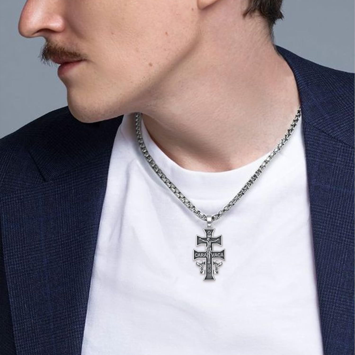 925 Sterling Silver Crucifix/Caravaca/St Benedict Crucifix/Orthodox Pendant Necklace for Men Women Jesus Jewelry Gifts - Image 5